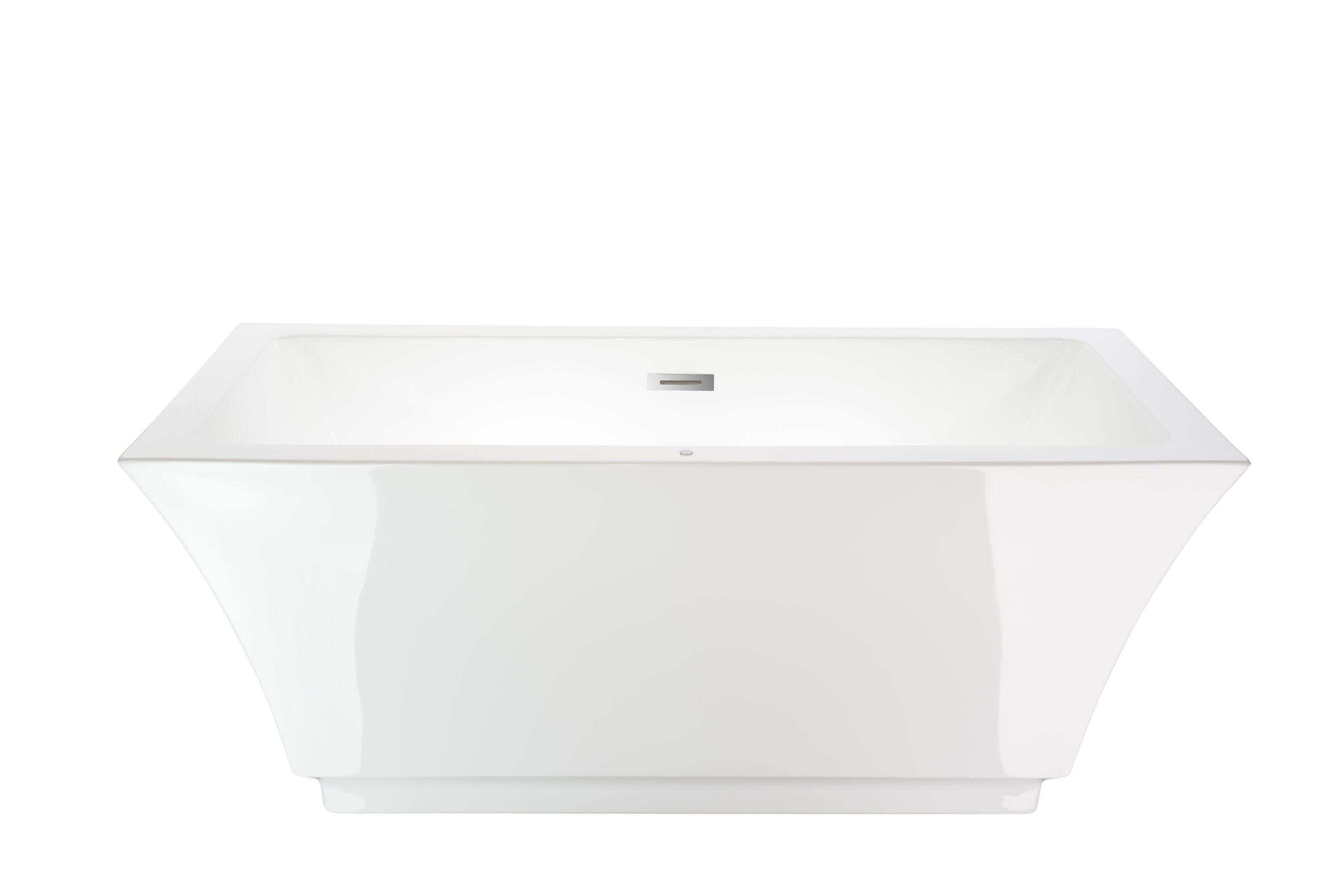 Orion 59'' x 30'' Freestanding Soaking Acrylic Bathtub