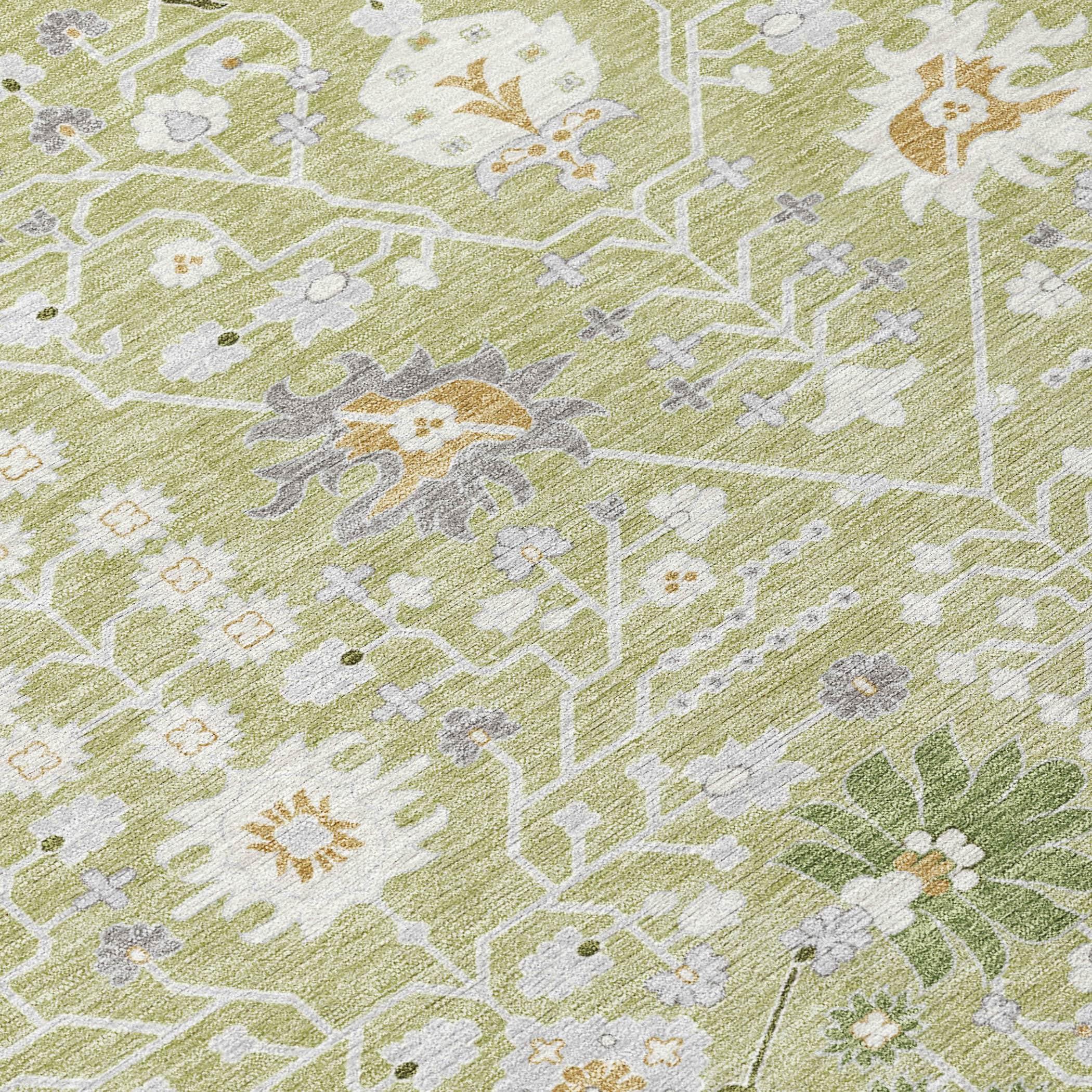 Machine Washable Indoor/Outdoor Chayden ACN1009 Aloe 2'3" x 7'6" Runner Rug