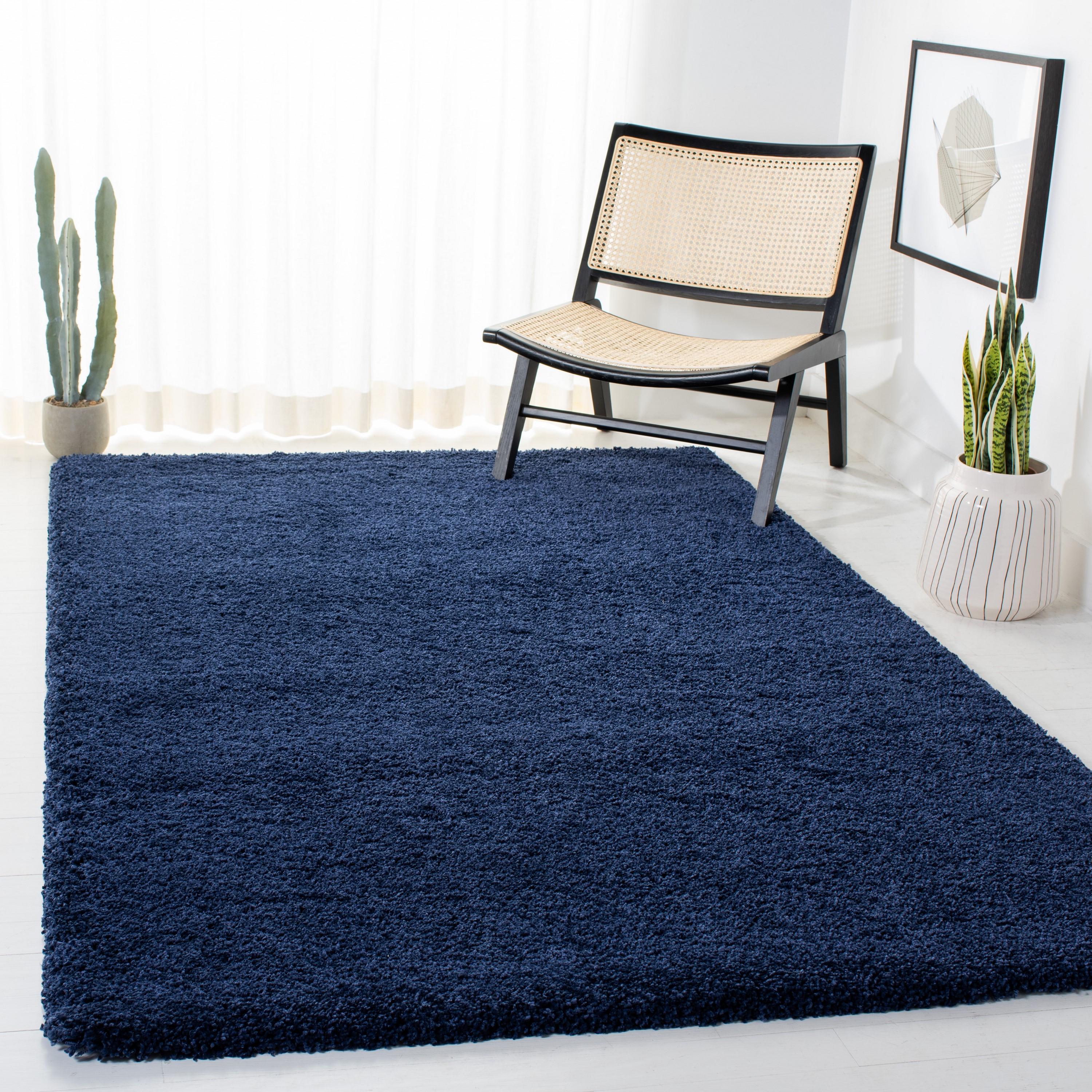 Milan Shag SG180 Power Loomed Indoor Area Rug - Navy - 5'1"x8' - Safavieh