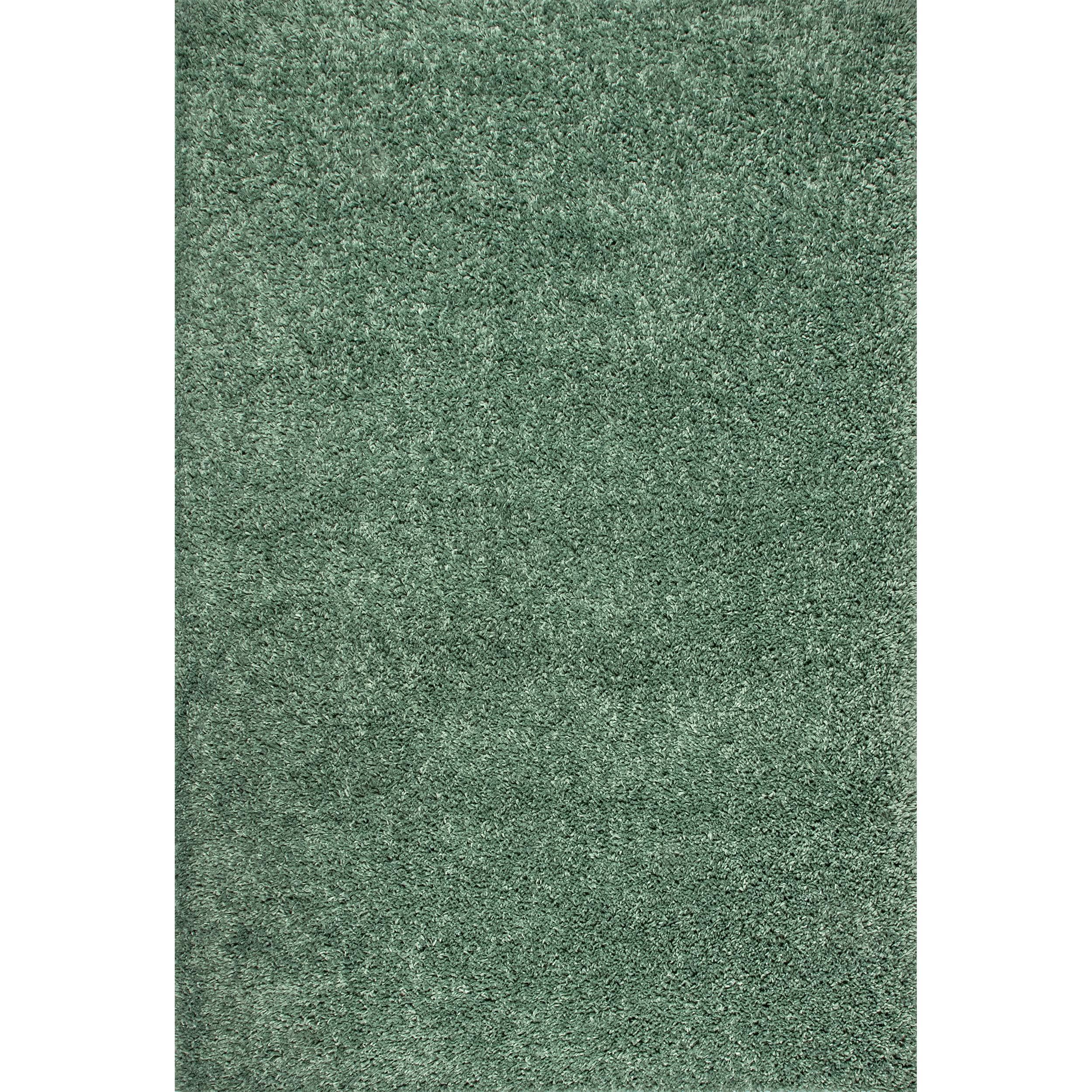 Nuloom Kara Solid 6 Round Shag Indoor Area Rug for Living Room Bedroom Dining Room Nursery, Green