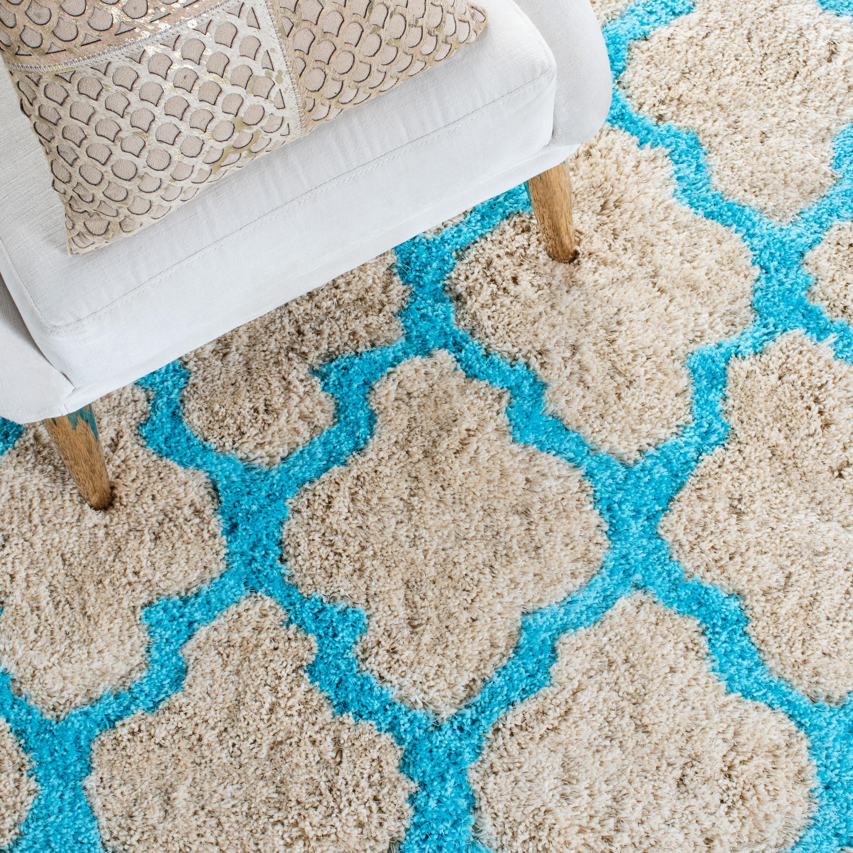 Barcelona Shag Hand Tufted Performance Geometric Rug