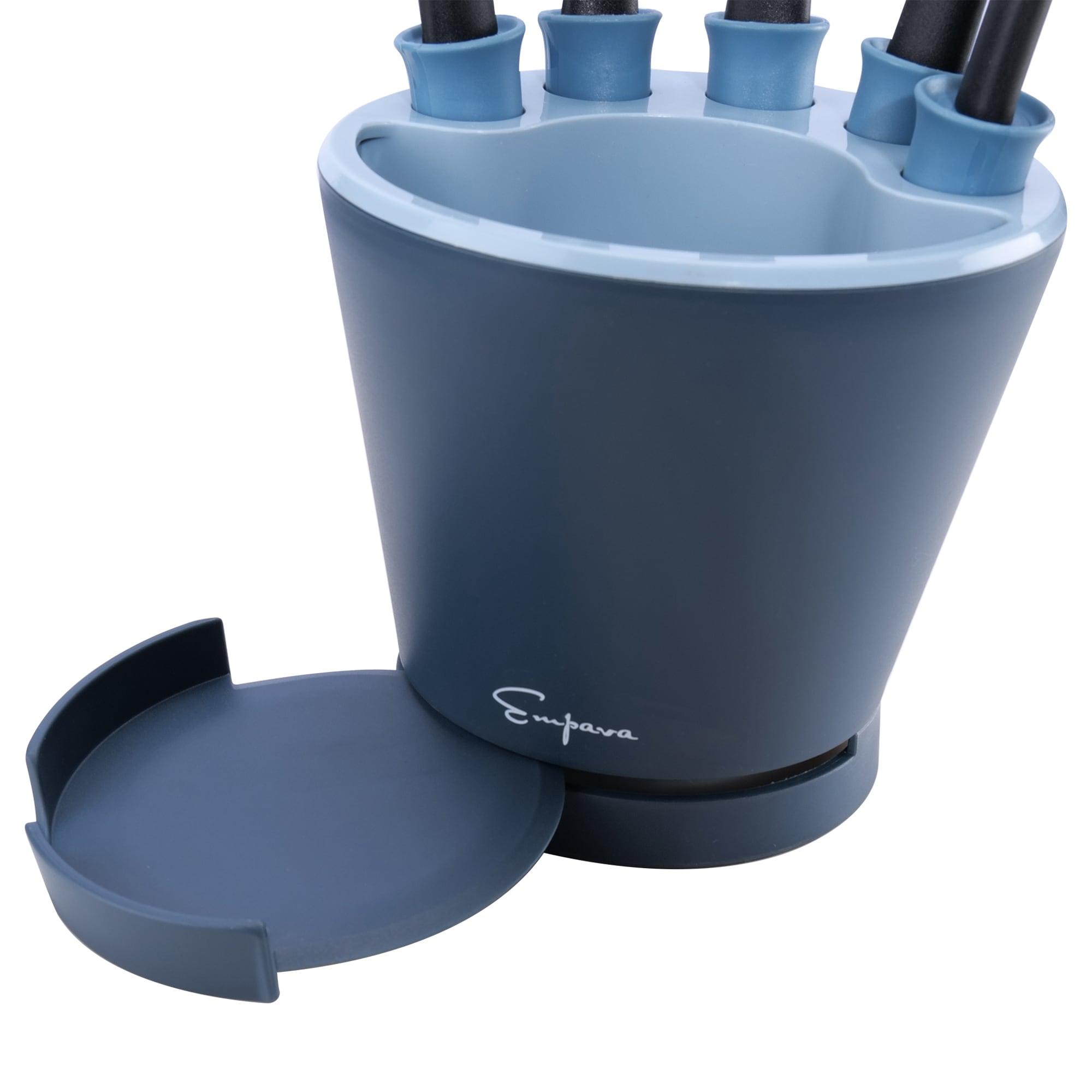 Empava Cooking Gadget Tools Set With K36 Dart Handle, Crock Sets With 5 Pcs Kitchen Utensil With Spoon Rest, Ladle, Spaghetti Spoon, Slotted Turner, Solid Spoon, Slotted Spoon