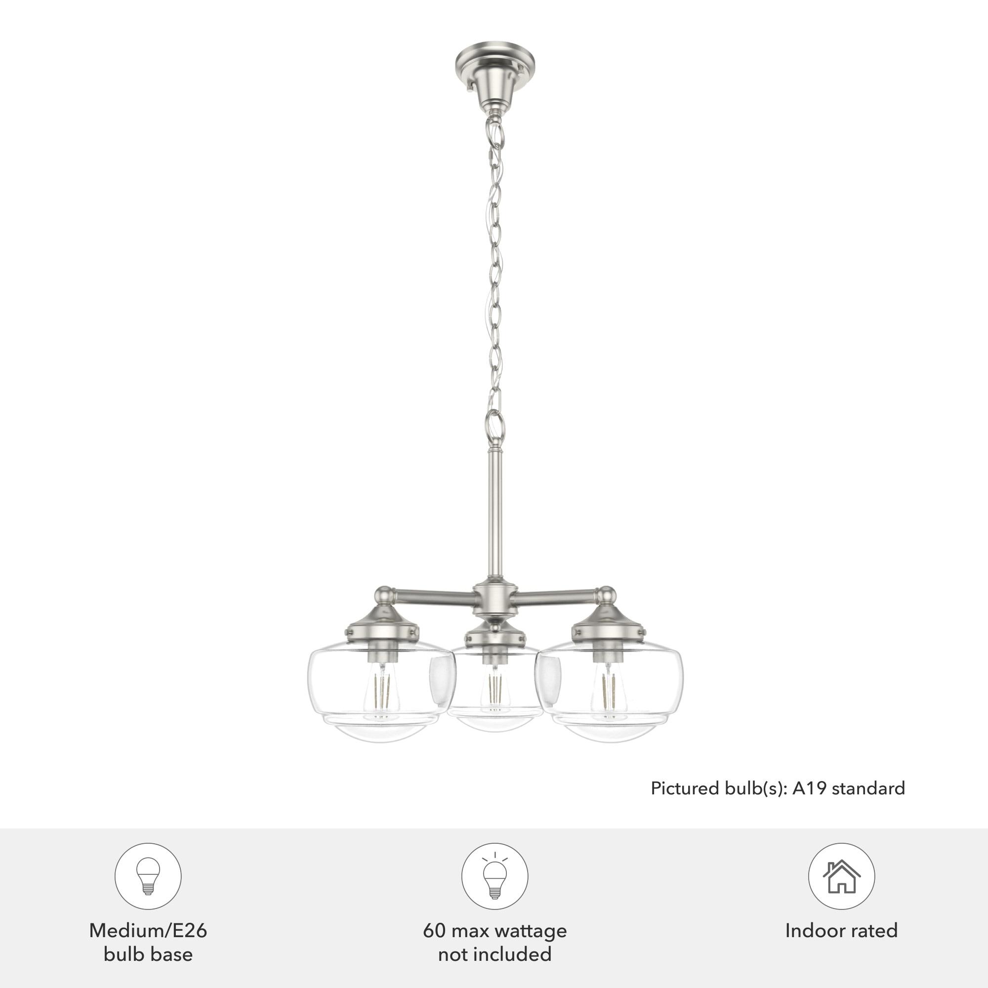 Hunter Saddle Creek 3 Light Chandelier Ceiling Light Fixture