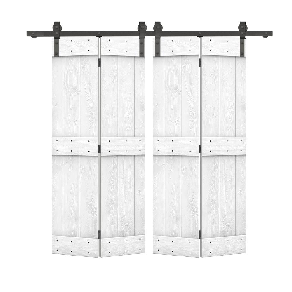 Calhome 84'' Solid Wood Barn Doors Painted Bi-Fold Door
