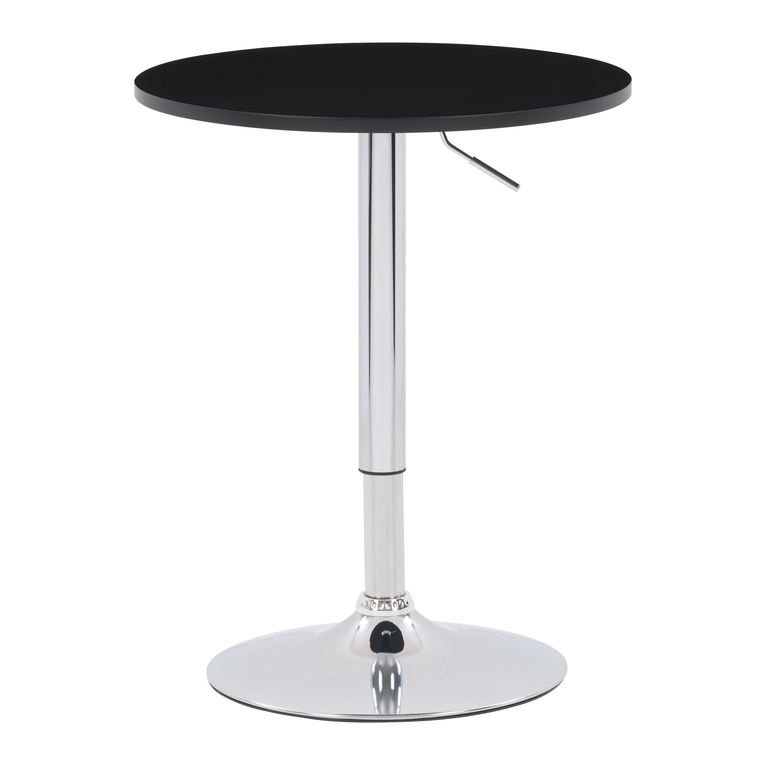 Round Adjustable Pedestal Dining Table Black - CorLiving