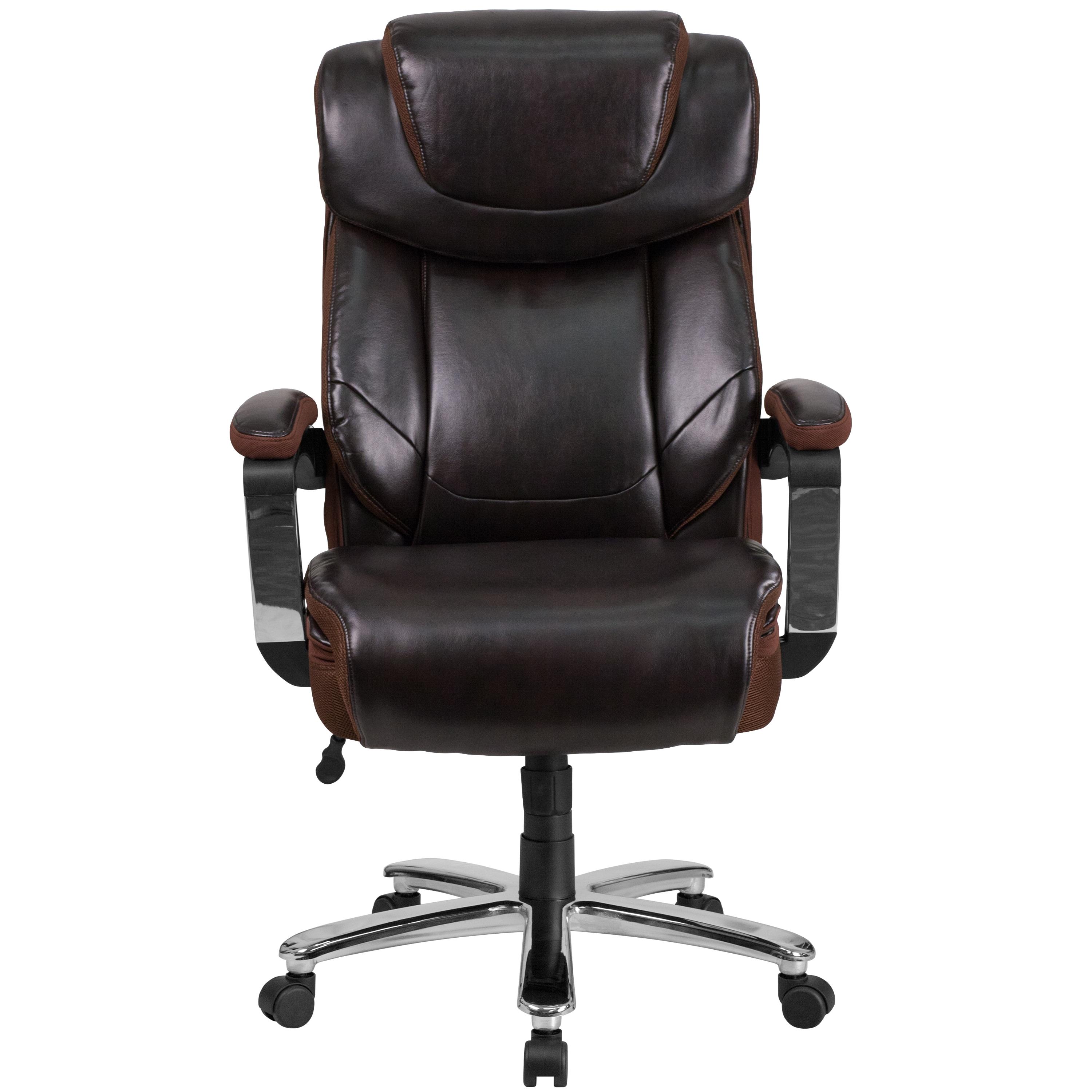 Flash Furniture Esmeralda Big & Tall LeatherSoft Ergonomic Office Chair with Headrest and Armrests