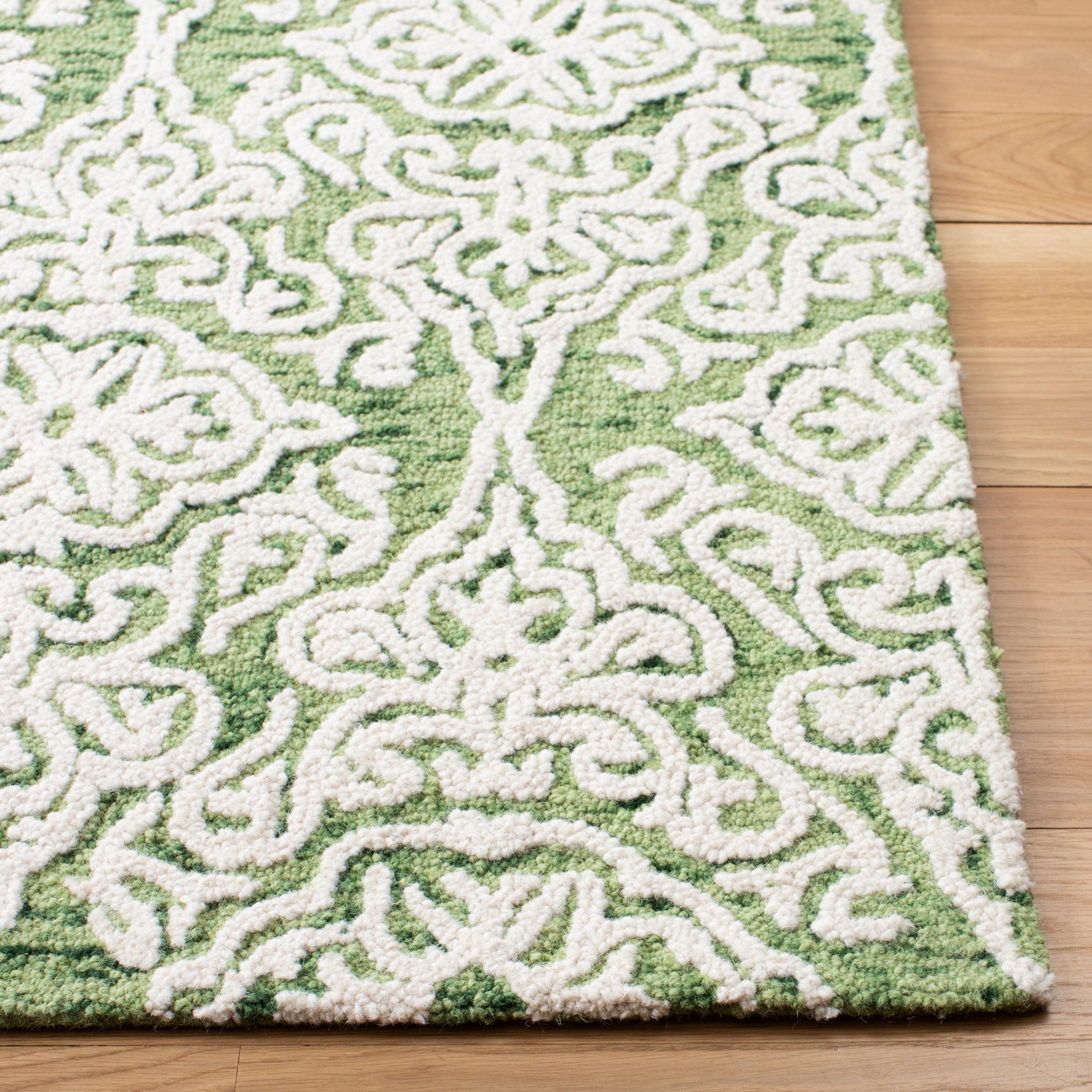 Blossom BLM112 Hand Tufted Indoor Area Rug - Green/Ivory - 8'x10' - Safavieh