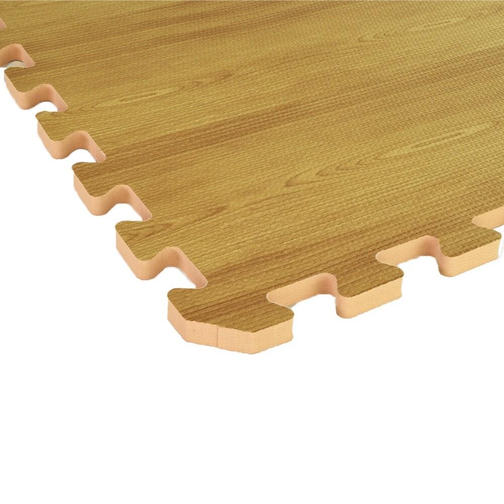 Greatmats Wood Grain Interlocking Wood Look Reversible Foam Tiles 1/2 Inch x 2x2 Ft. Light Wood/Tan 15 Pack