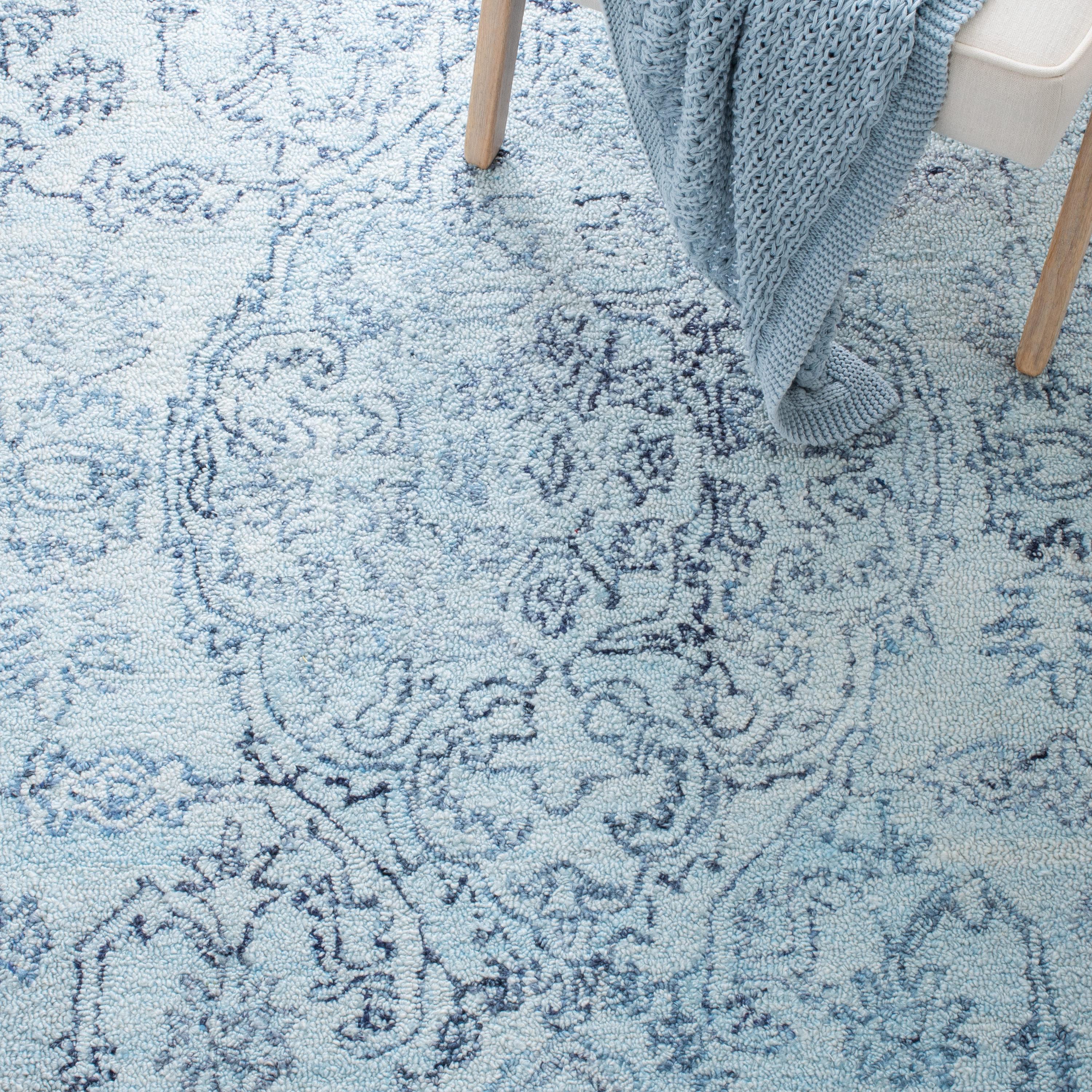 Marquee MRQ112 Hand Tufted Indoor Area Rug - Light Blue/Navy - 6'x6' - Safavieh