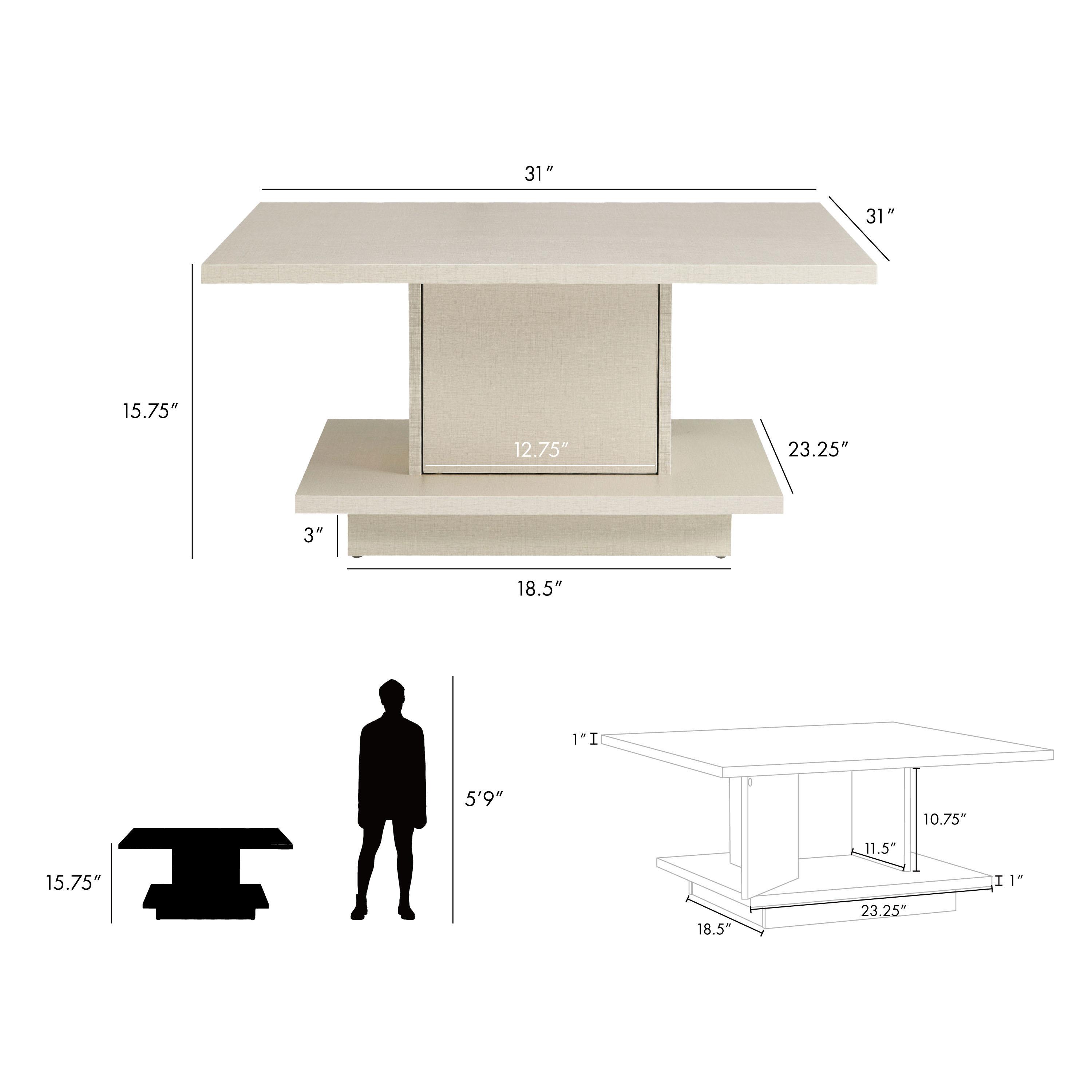 24/7 Shop At Home Traci 31" Square Coffee Table: Modern Design, Pedestal Base, MDF & Veneer
