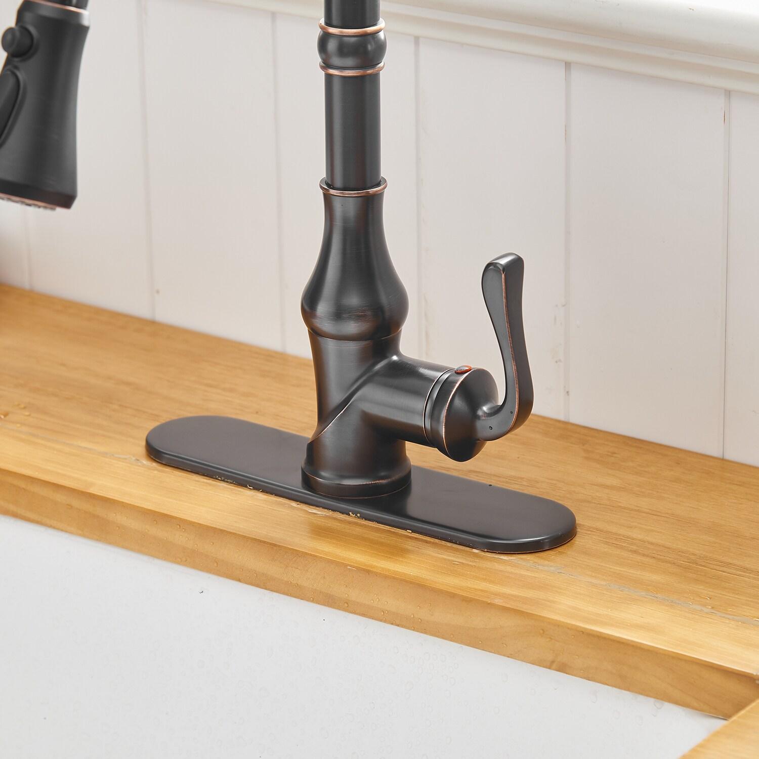 Oil-Rubbed Bronze Pull-Down Kitchen Faucet with Spray