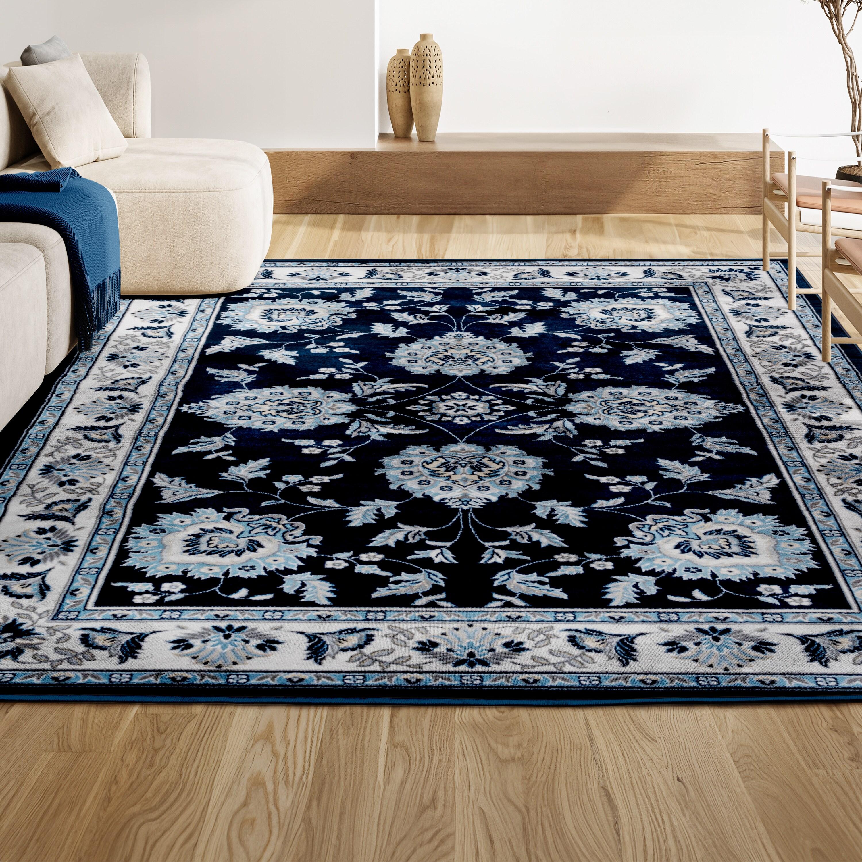 8'x10' Cherie French Cottage Area Rug, Navy/Ivory - JONATHAN Y