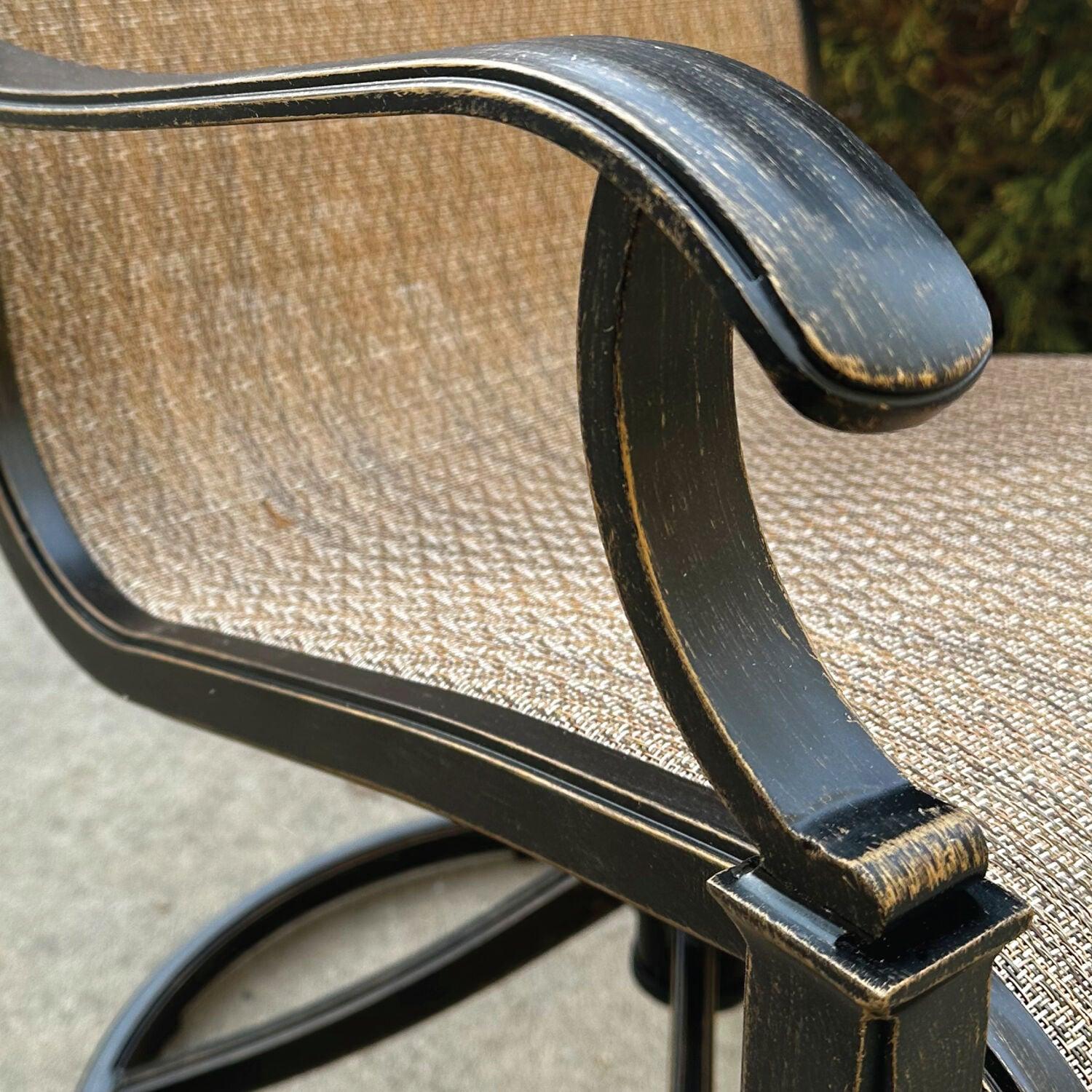 Hanover Manor 5-Piece Adult Modern PVC Aluminum Round Patio Dining Set Cast Sling