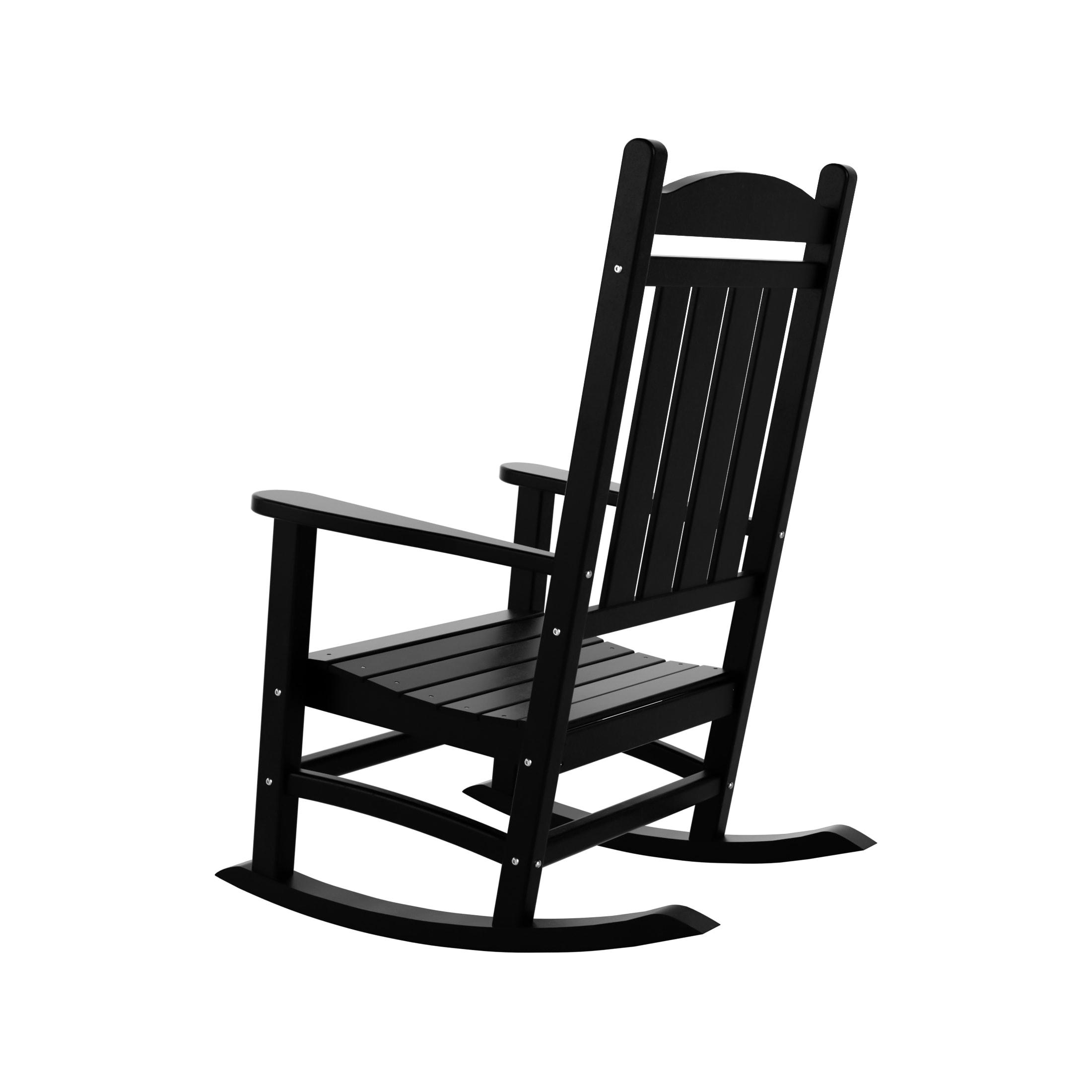 Polytrends  Laguna Hdpe All Weather Outdoor Patio Rocking Chair Black