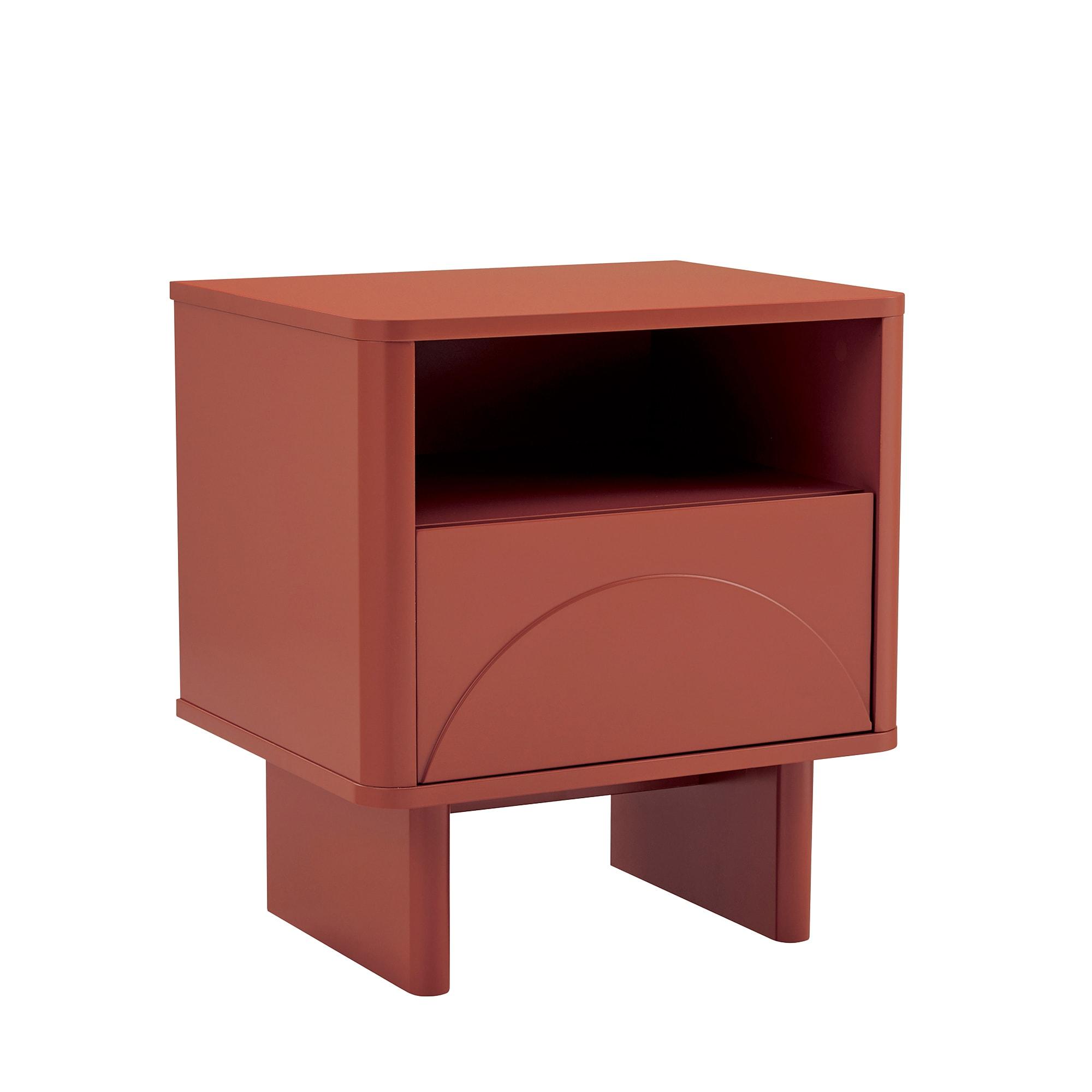 Ella Nightstand in Terracotta made from Engineered Wood