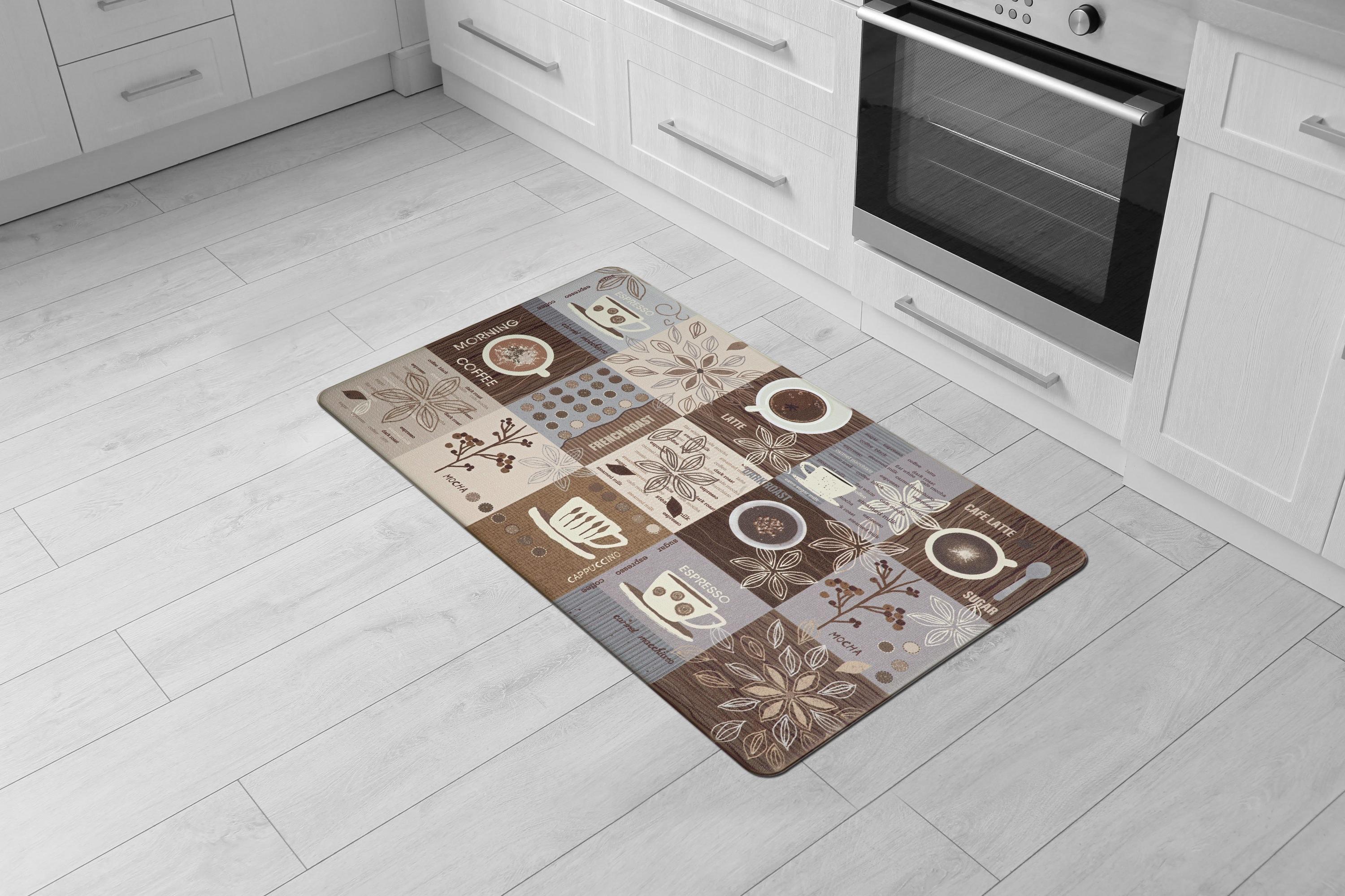 World Rug Gallery Coffee Kitchen Anti Fatigue Standing Mat - Brown 18"x30"