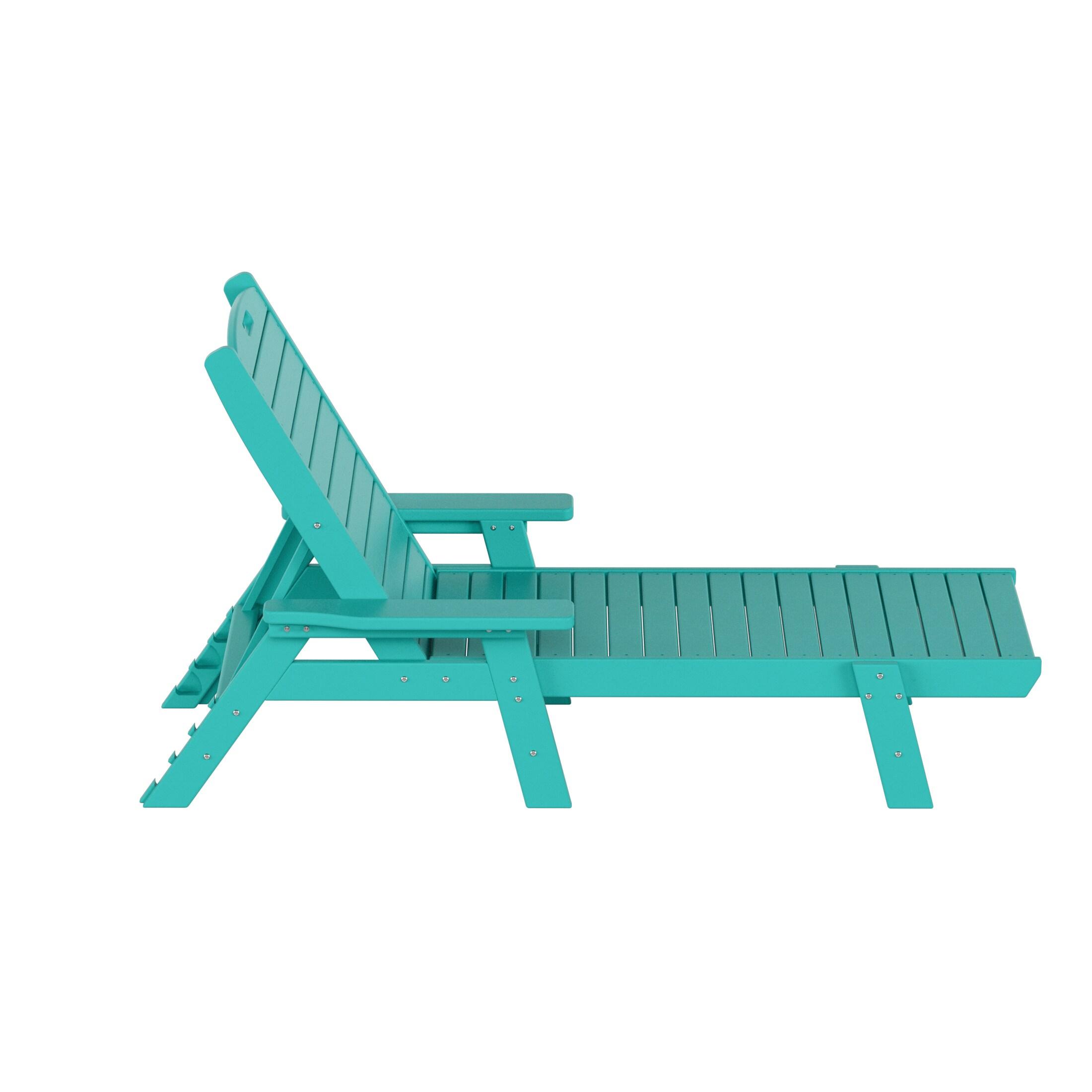 Polytrends All Weather Poly Pool Outdoor Chaise Lounge, Turquoise