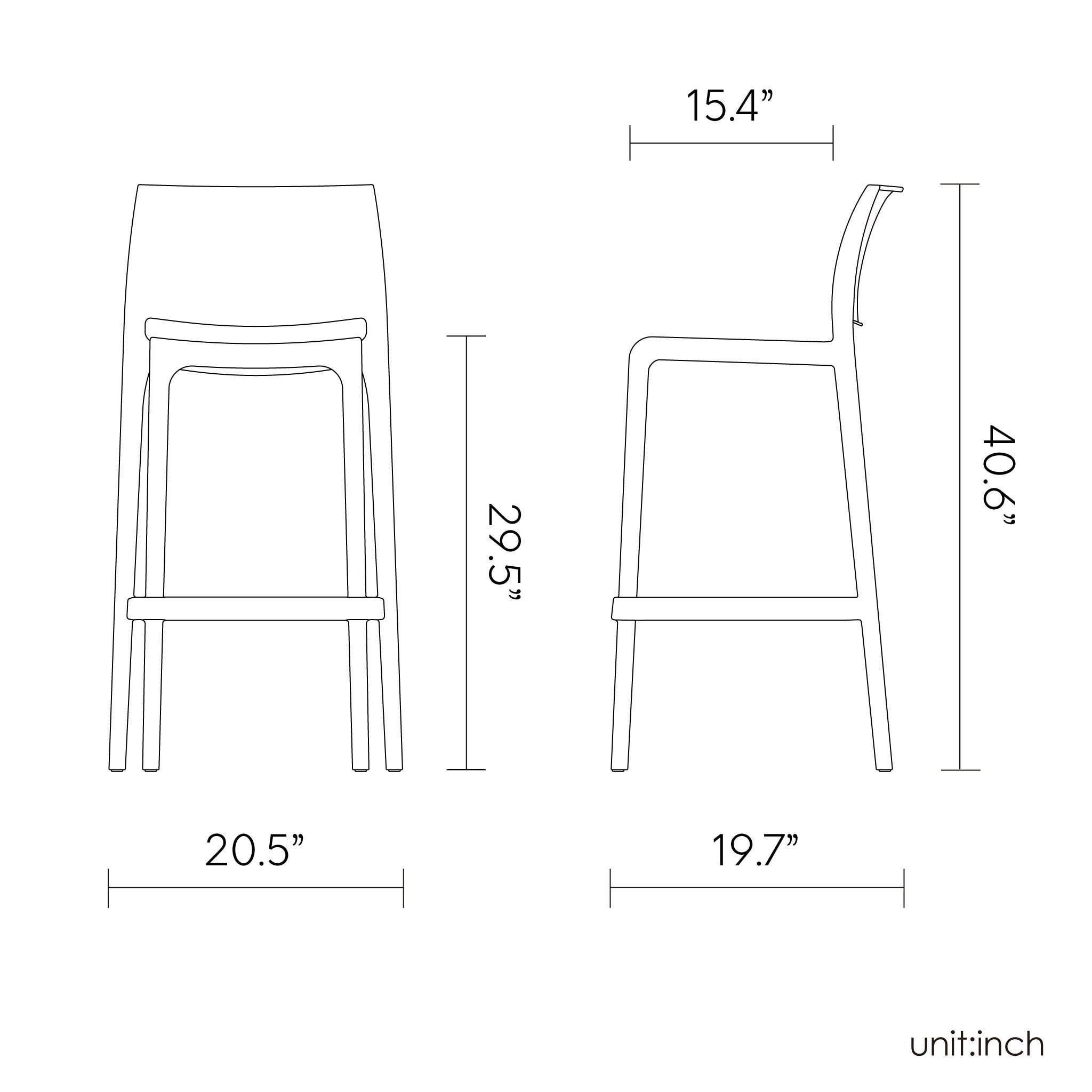 Lagoon Sensilla Resin Stackable Bar Stool Set of 2