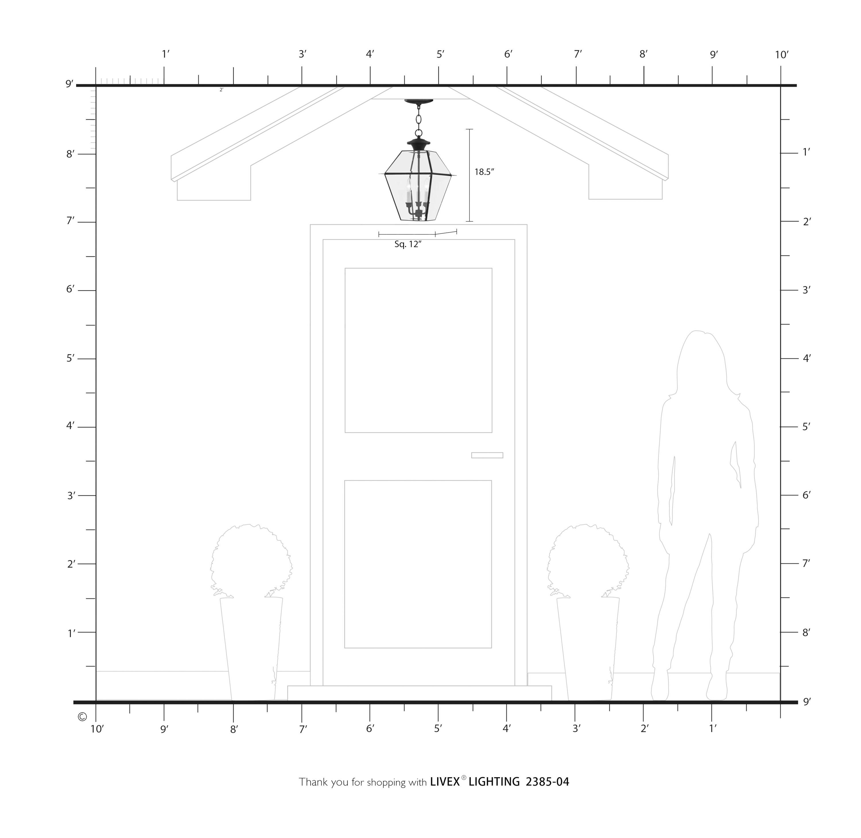 Livex Lighting Westover 3 - Light Pendant in  Black