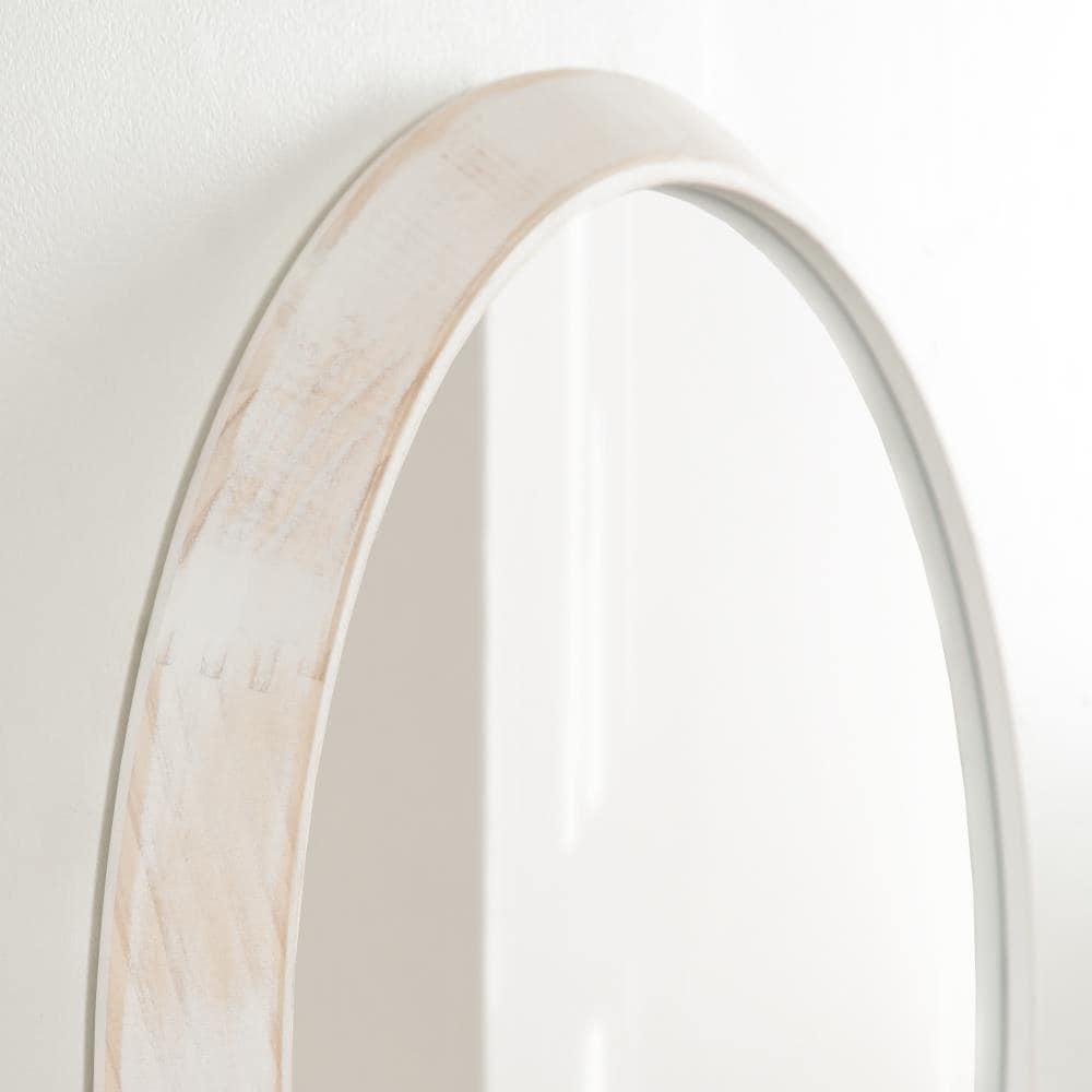 24" x 2" Uldrich Wood Framed Mirror White - Kate & Laurel All Things Decor
