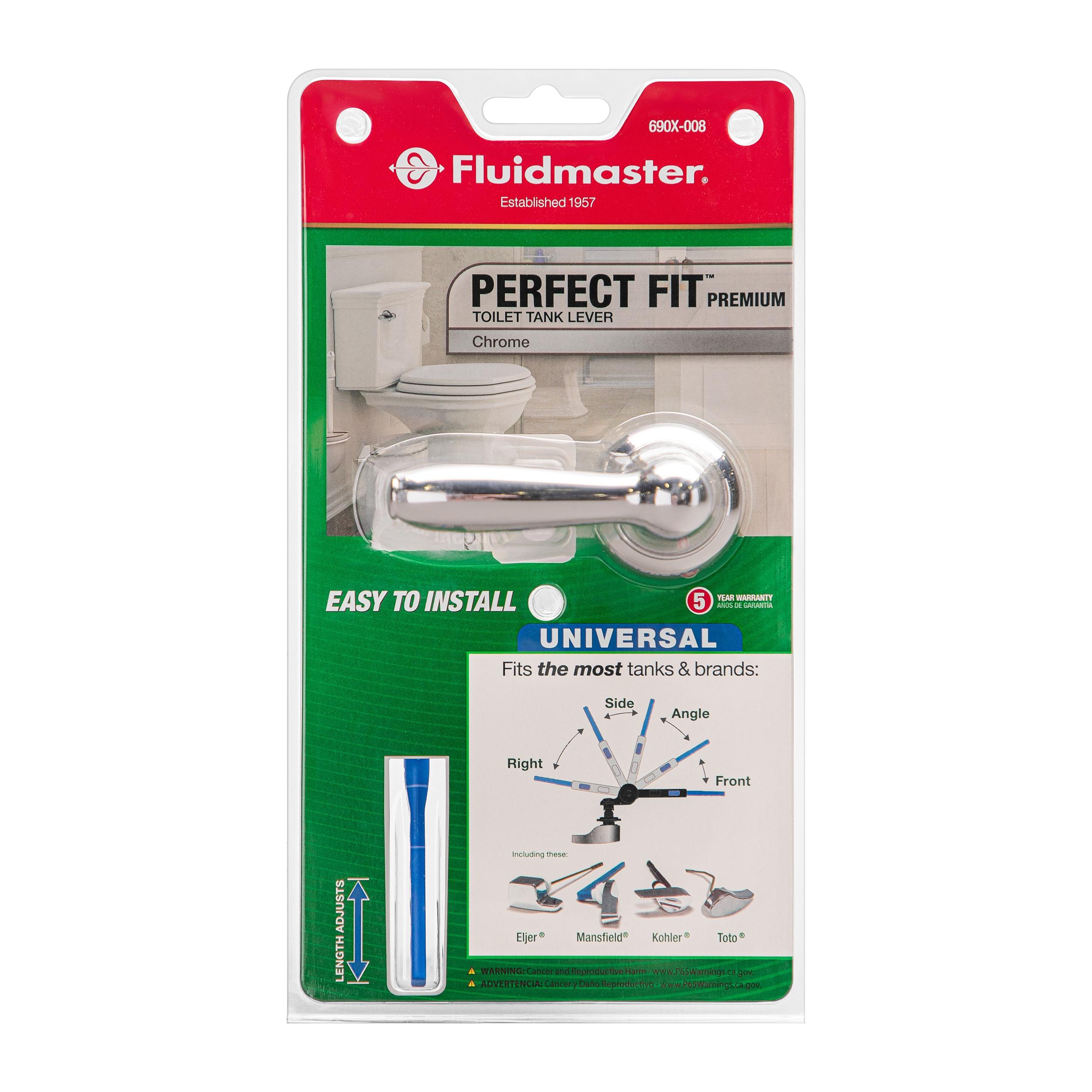 Fluidmaster Perfect Fit Premium Chrome Tank Lever with Plastic Telescoping Arm