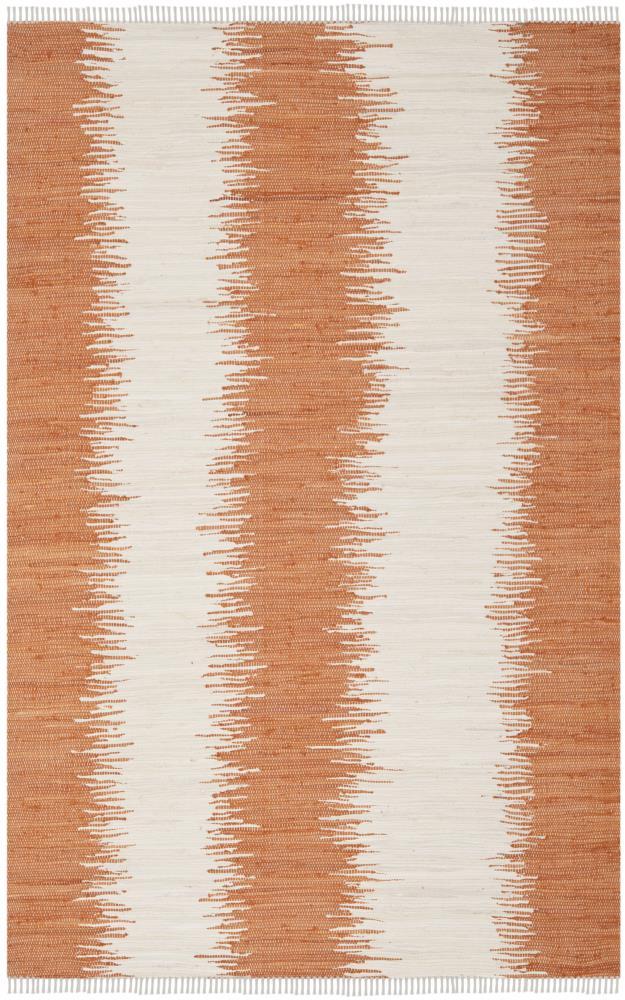 Coastal Charm Blue Stripe Handmade Cotton Area Rug 8' x 10'