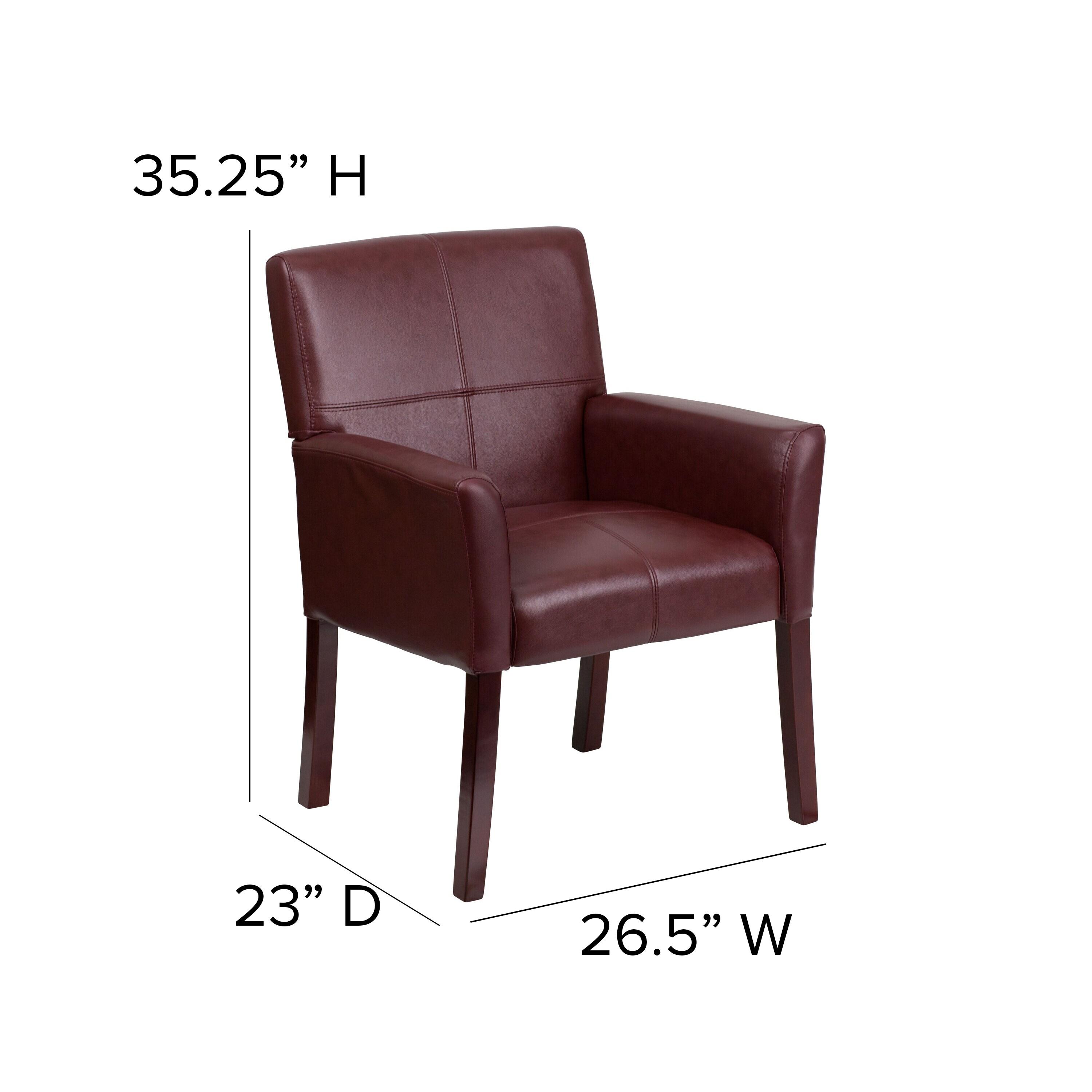 Paulson LeatherSoft Executive Side Reception Chair with Mahogany Legs