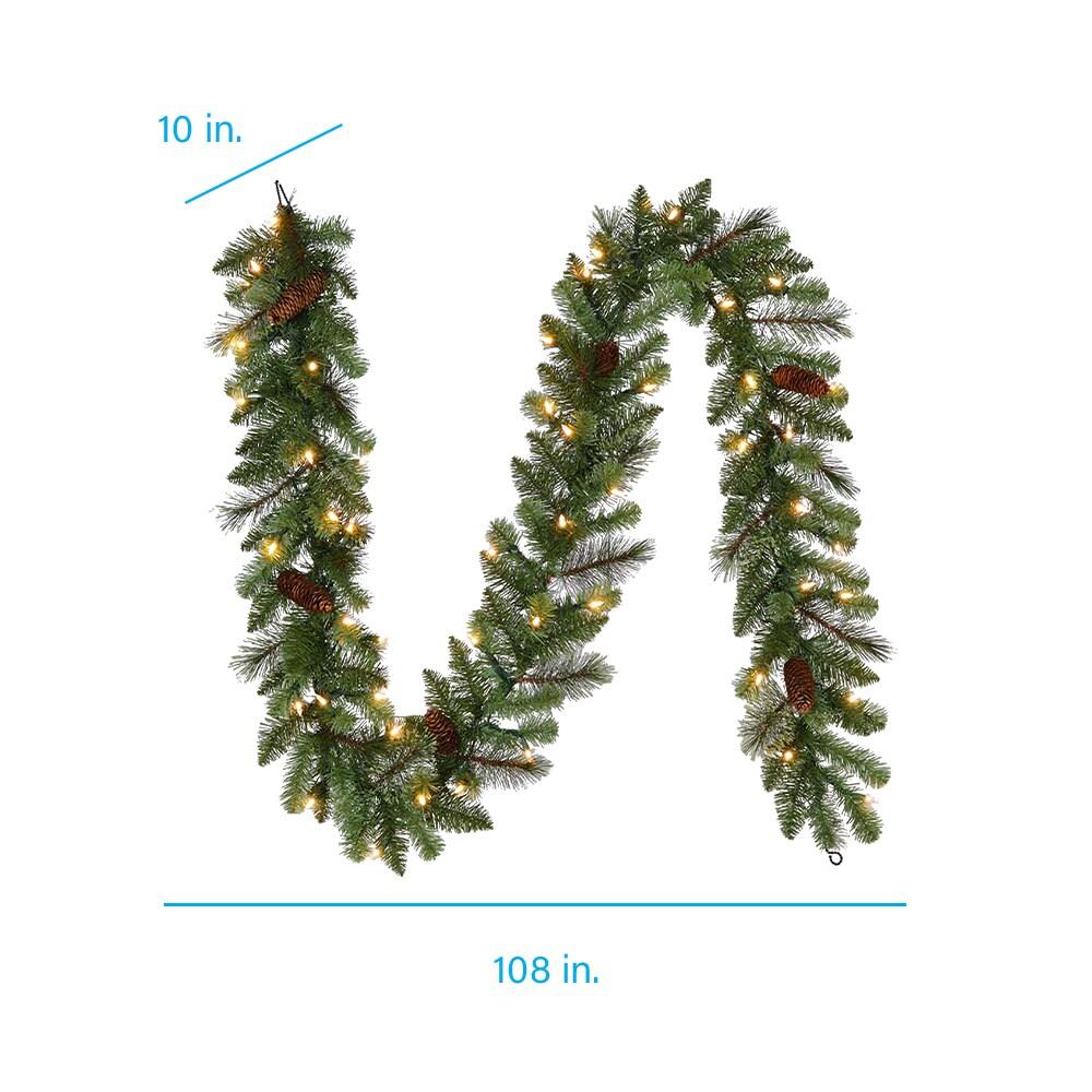 9’ Pre-Lit LED Greenery Garland