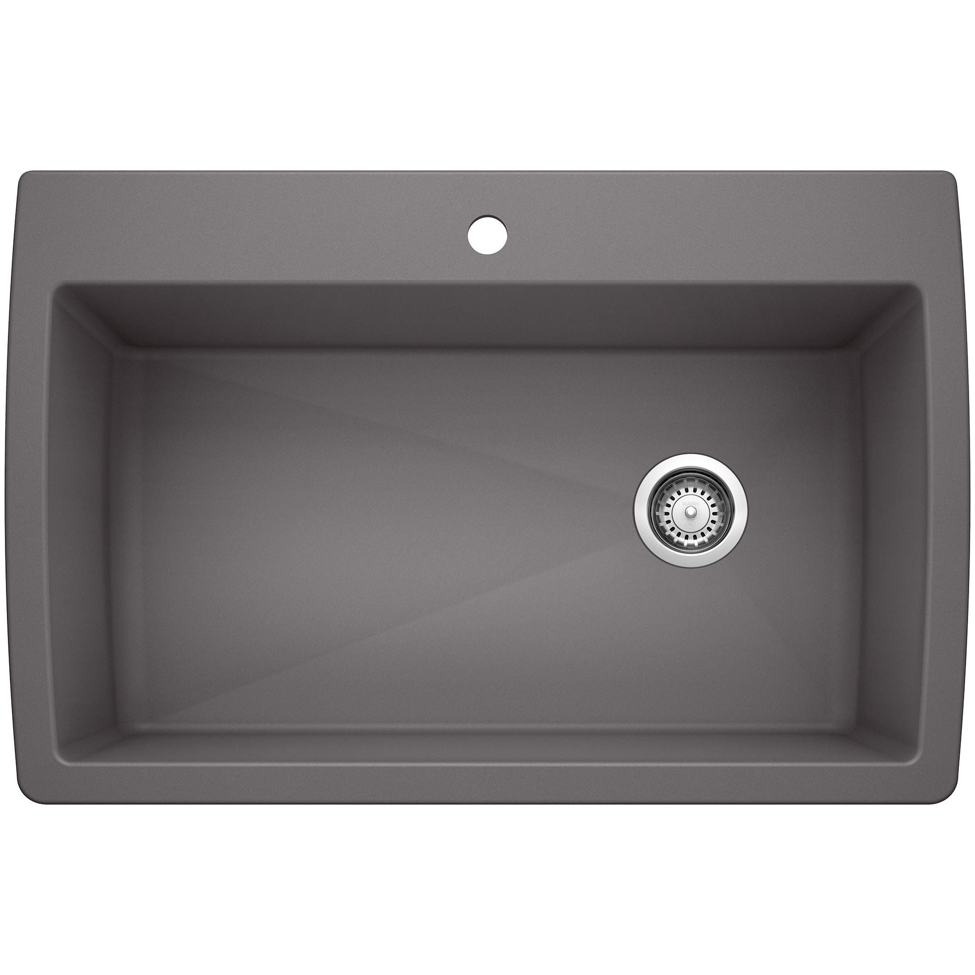 Diamond SILGRANIT 33.5" L x 22" W Super Single Drop-in/Undermount Kitchen Sink