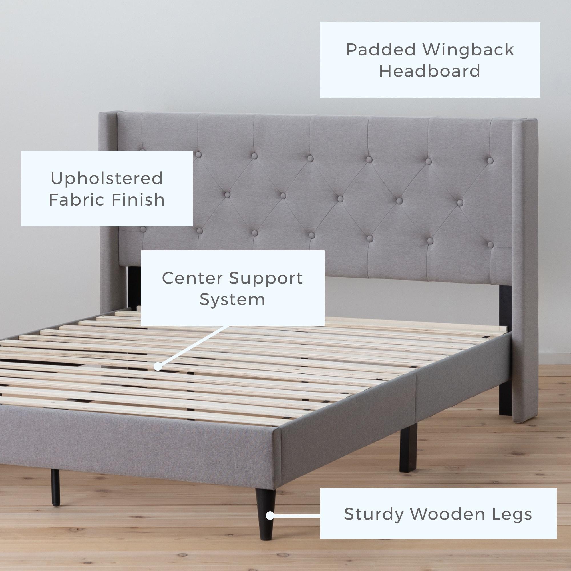 Isabella Upholstered Wingback Diamond Tufted Platform Bed - Brookside Home