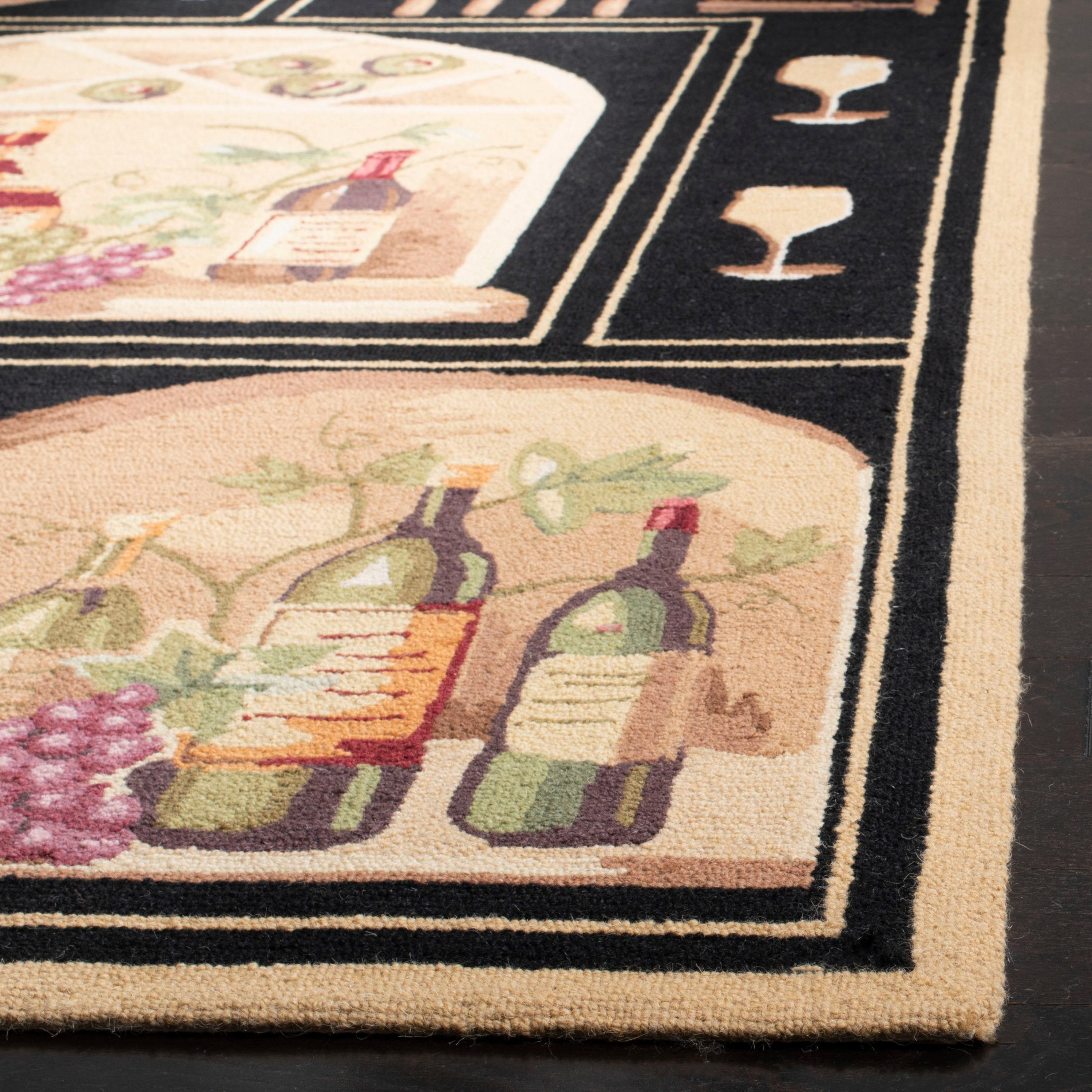 Chelsea HK254 Hand Hooked Runner Rug - Black/Multi - 2'6"x10' - Safavieh.