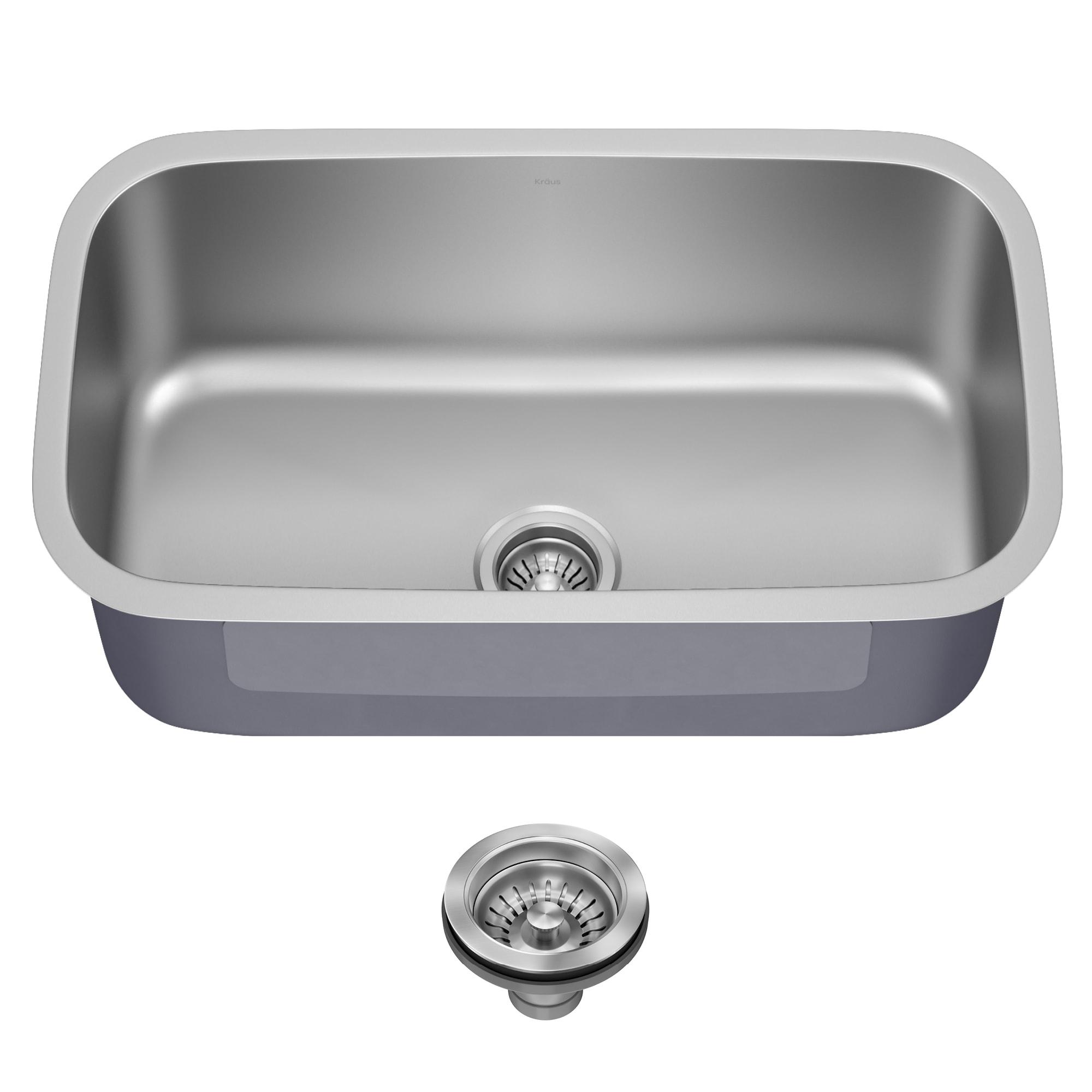 KRAUS Premier Undermount Single Bowl 18-Gauge Stainless Steel Kitchen Sink