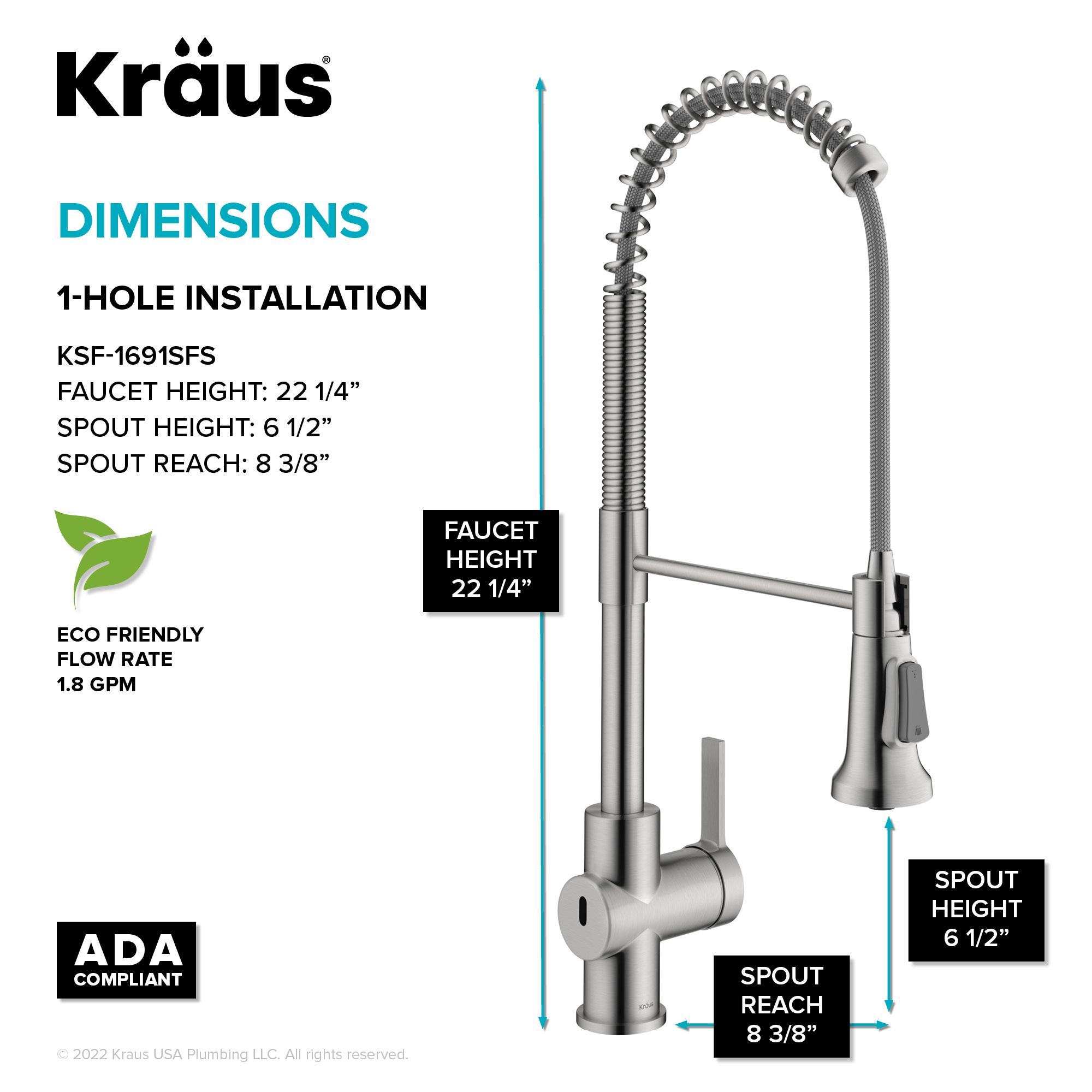 KRAUS Britt Touchless Sensor Commercial Single Handle Pull Down Kitchen Faucet