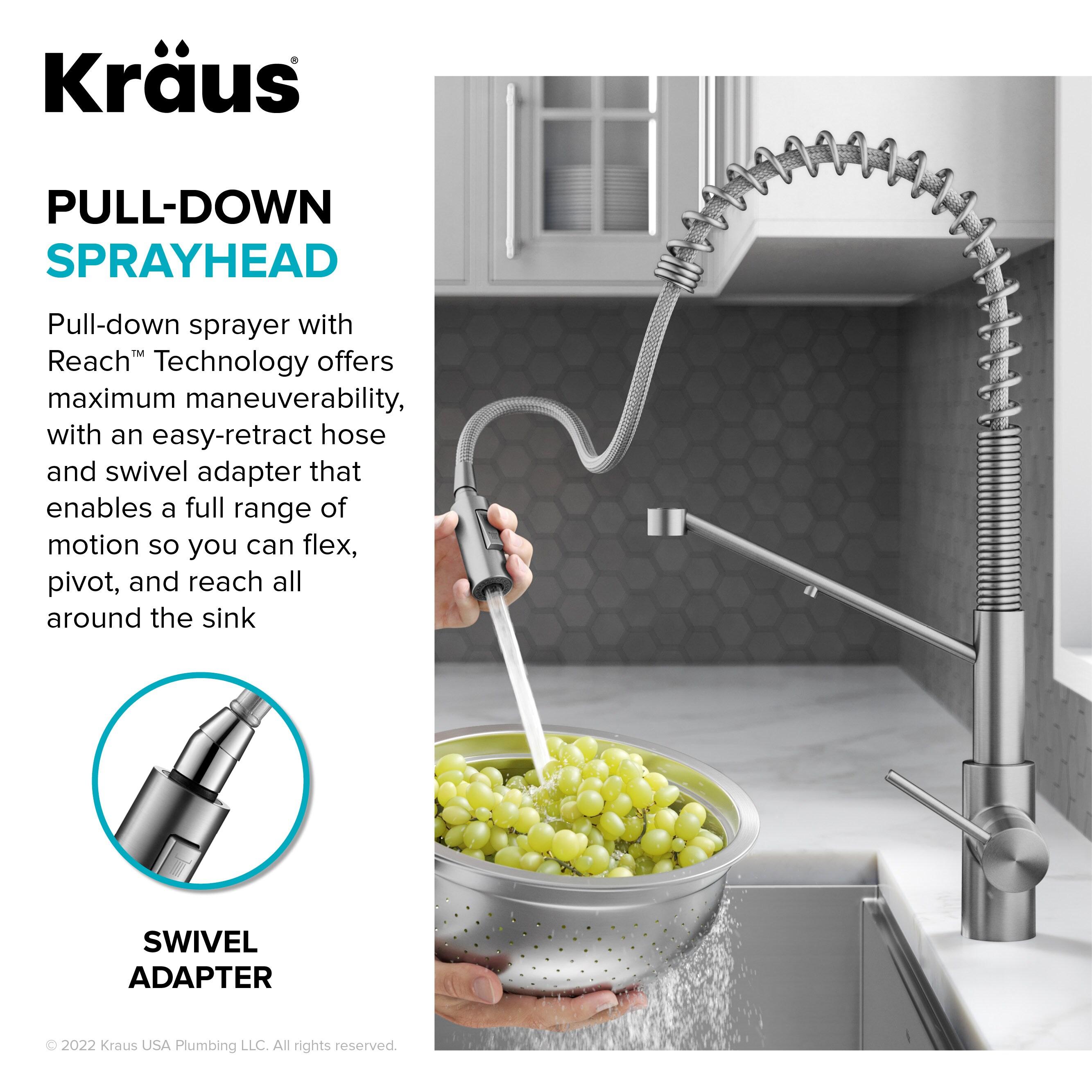 Oletto 2-in-1 Pull-Down Single Handle Kitchen Faucet