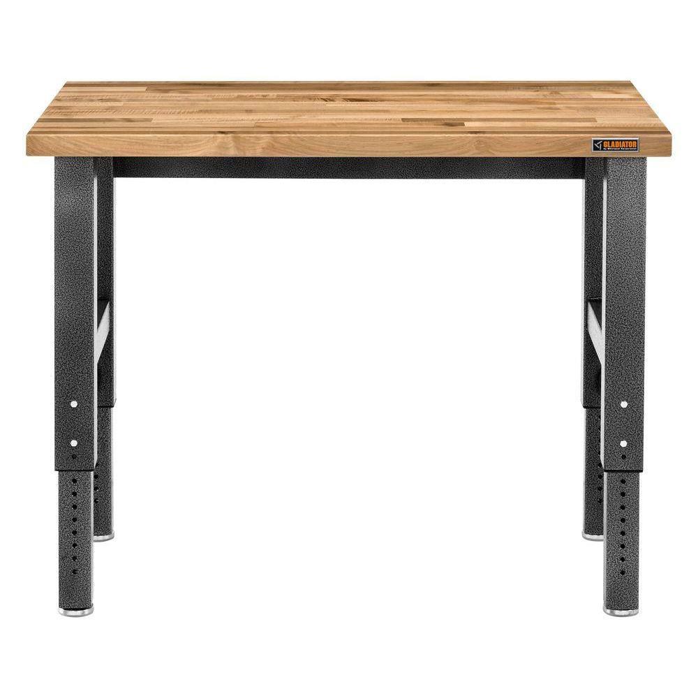 Adjustable Height Hardwood Workbench