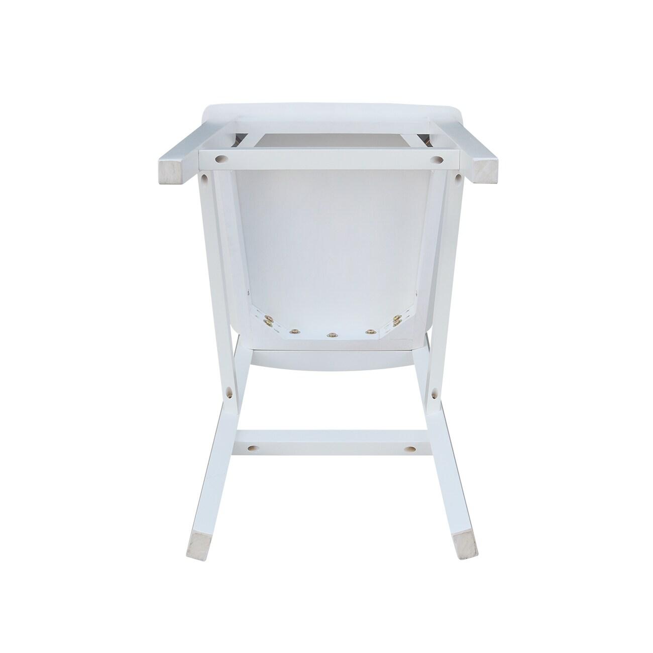 24" San Remo Counter Height Barstool Off White - International Concepts: Solid Wood, Slat Back