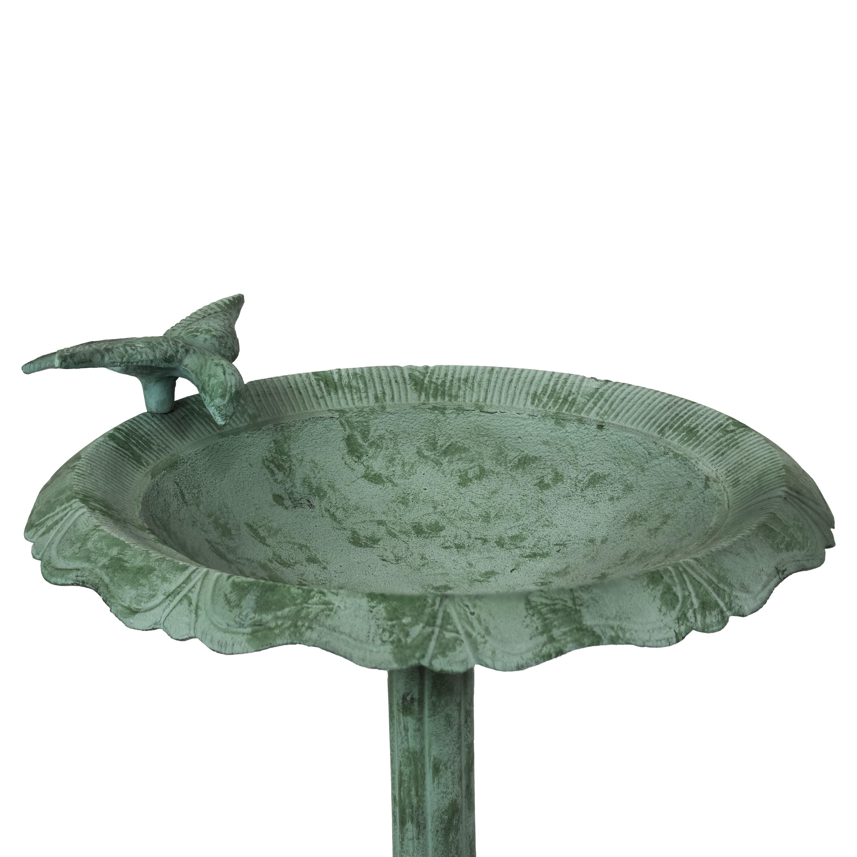 Garden Visitor Freestanding Cast Aluminum Outdoor Bird Bath