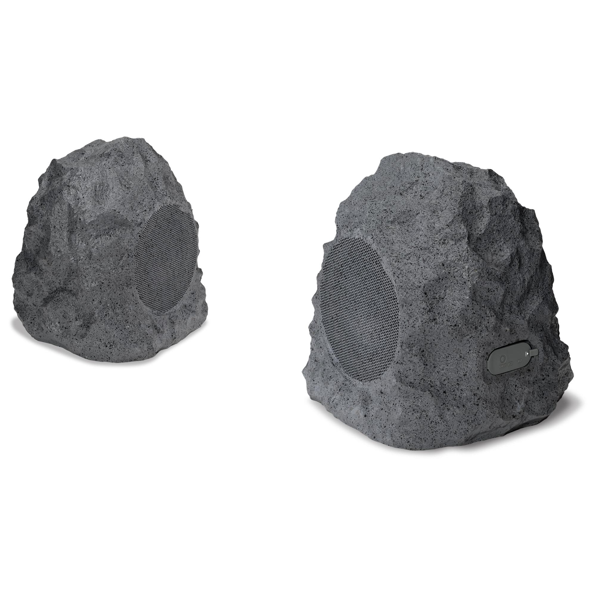 iLive ISBW422G Outdoor Bluetooth 20 Watts Power Rock Speakers with 2 USB charging cable, Gray