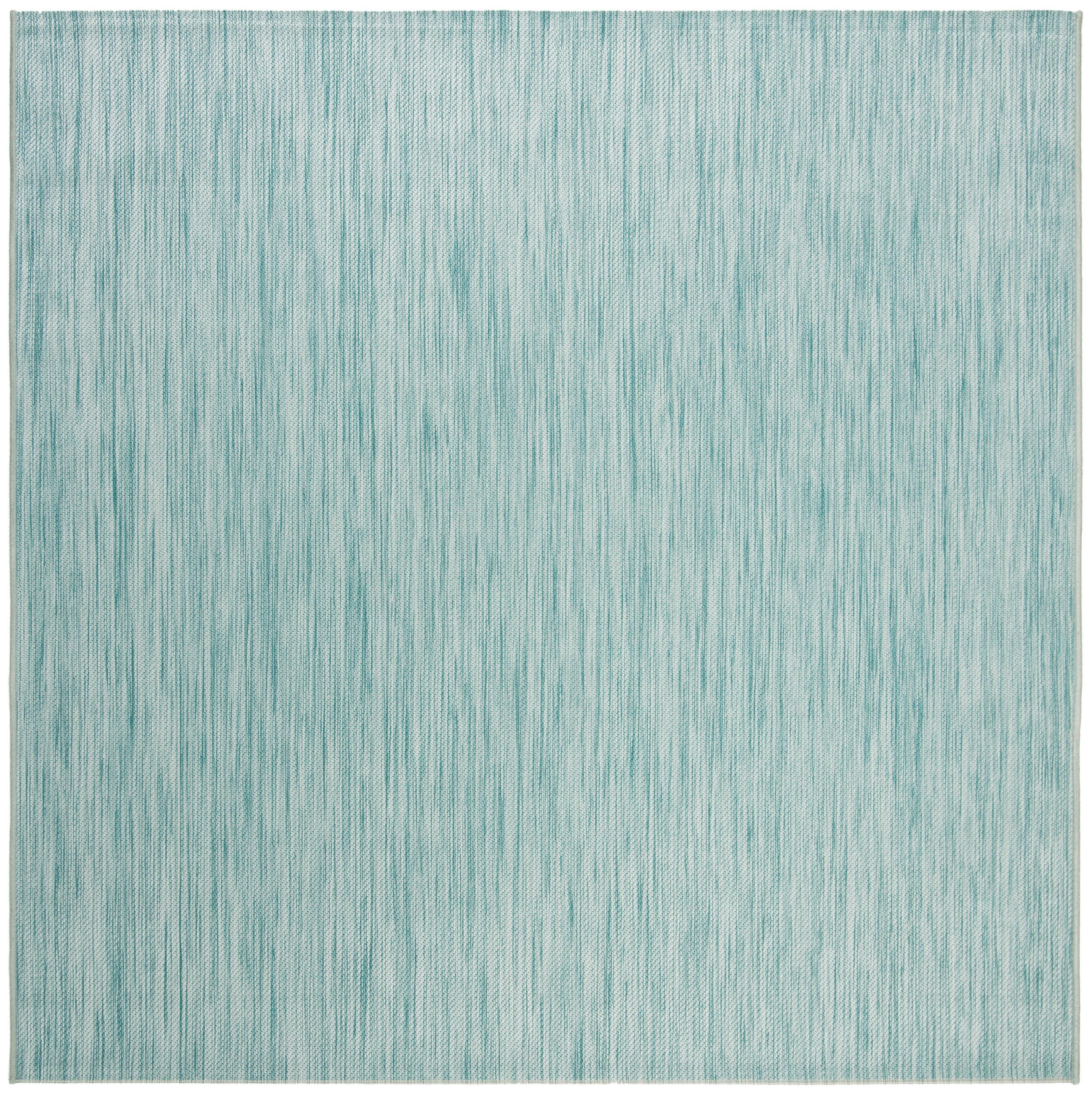 Beach House BHS218 Power Loomed Indoor/Outdoor Area Rug - Aqua - 5'3"x5'3" - Safavieh