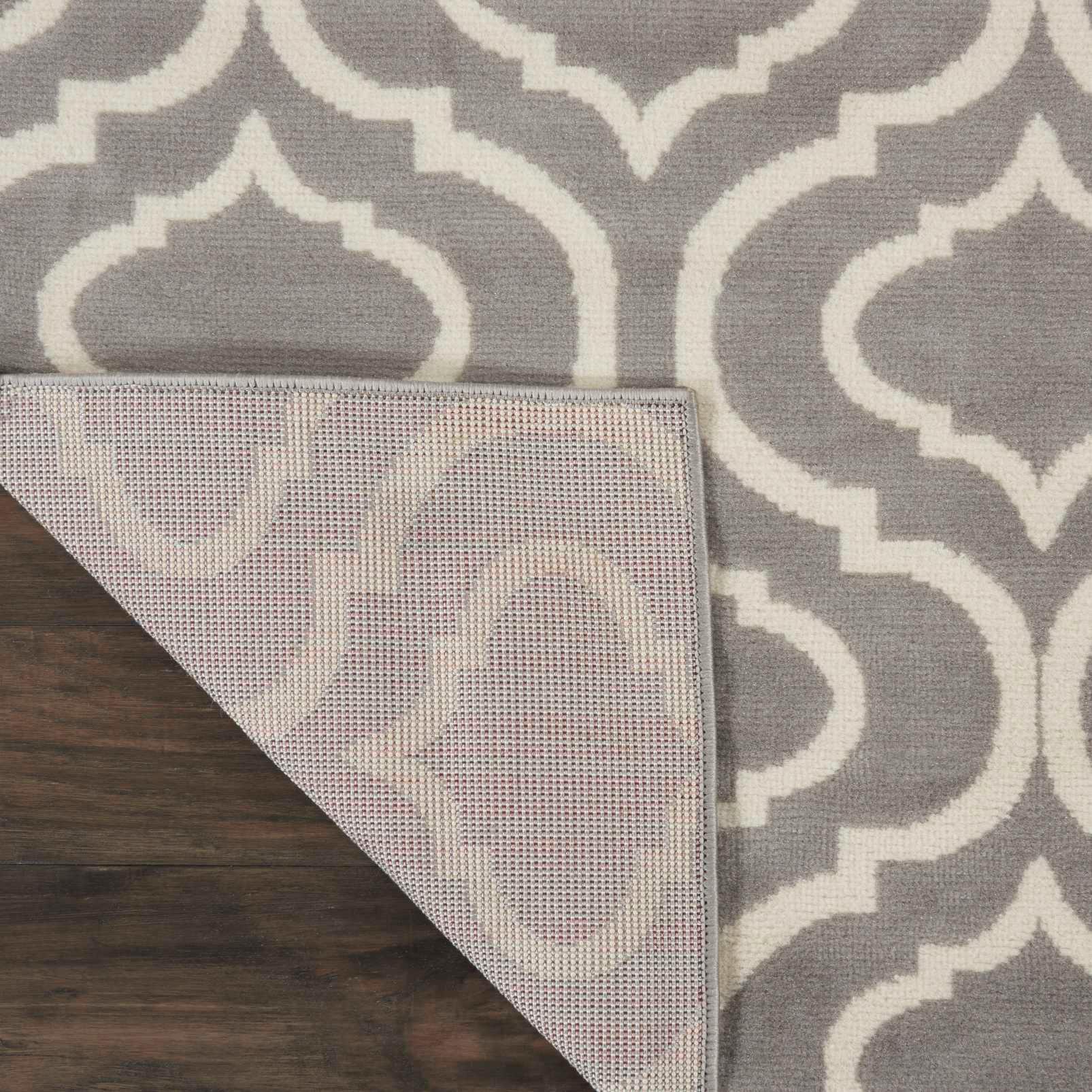 Nourison Jubilant 7 x 10 (ft) Loomed Polypropylene Grey Rectangular Indoor Abstract Area rug