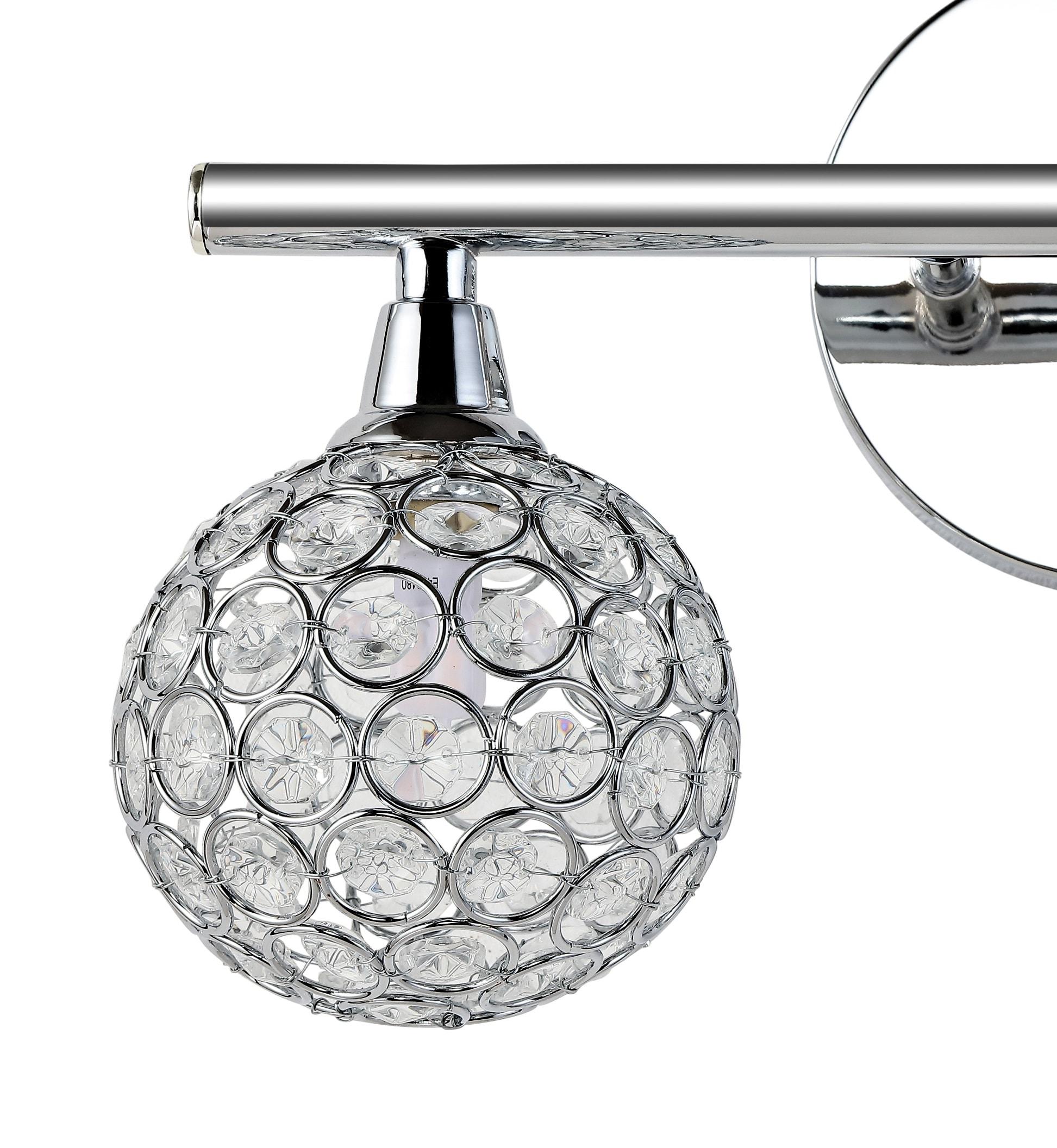 Maeve 13" 2-Light Iron/Glass Contemporary Glam LED Vanity Light, Chrome