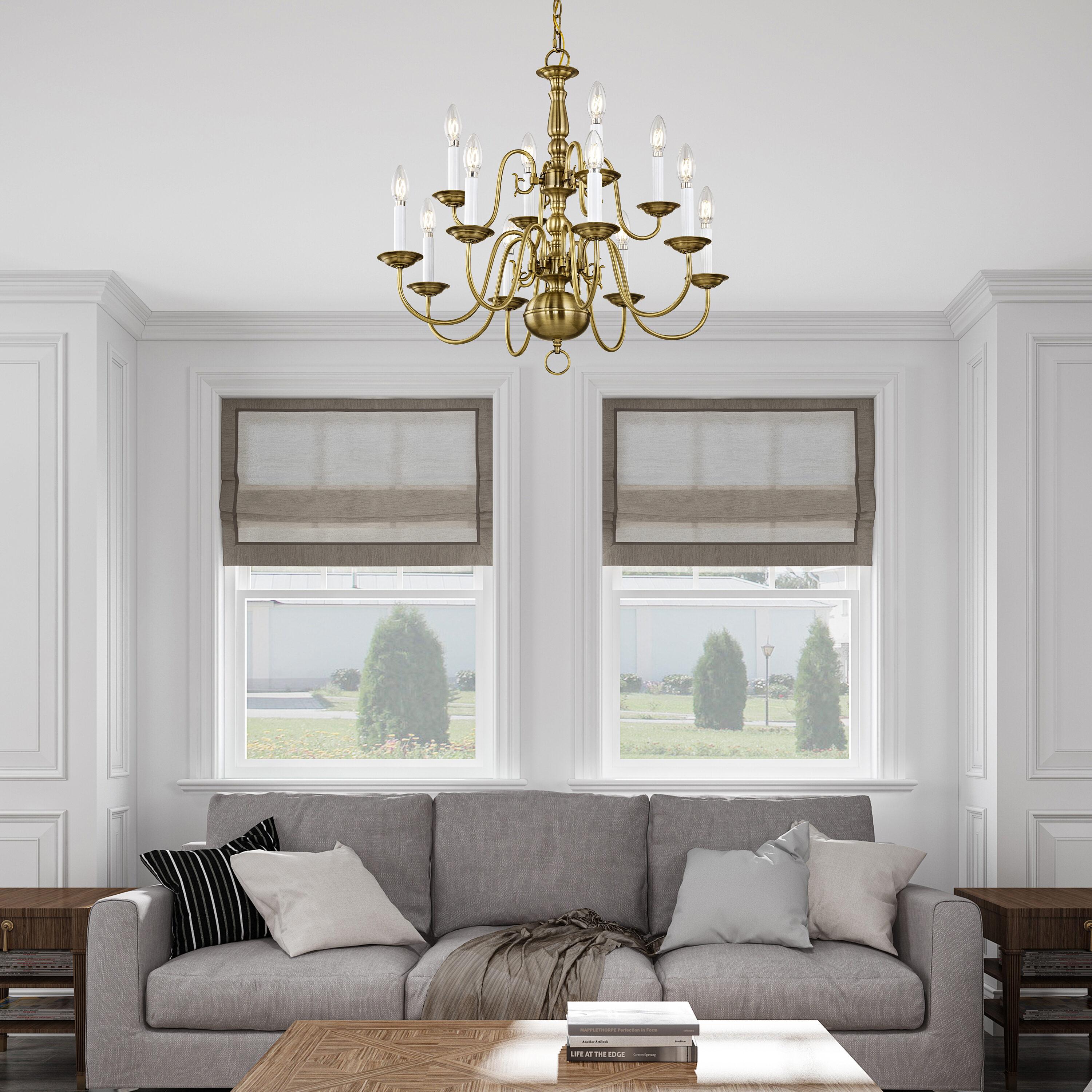 Livex Lighting Williamsburgh 12 - Light Chandelier in  Antique Brass