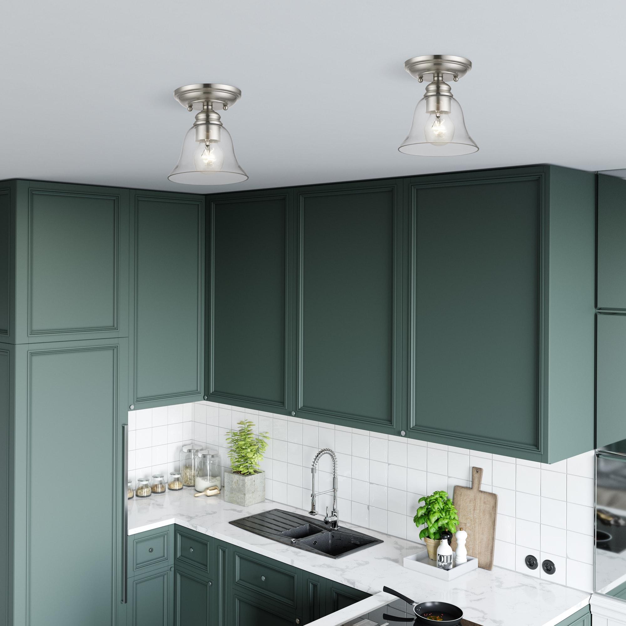 Livex Lighting Moreland 1 - Light Semi-Flush Mount in  Brushed Nickel