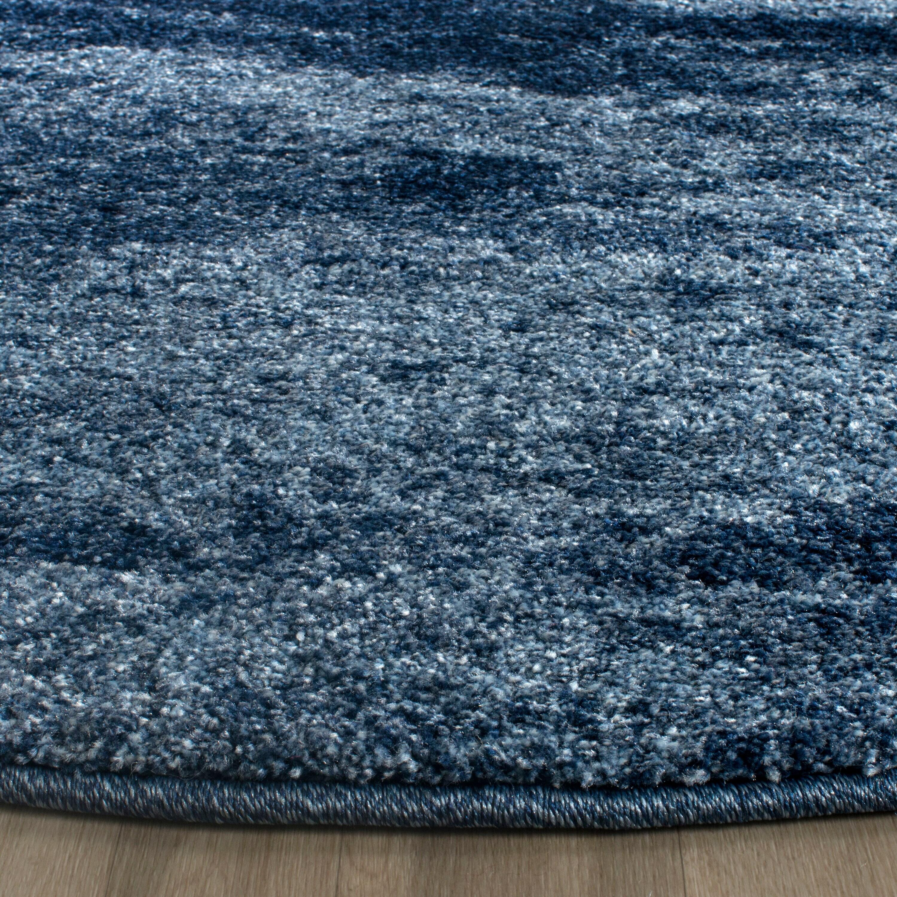 Retro RET2891 Power Loomed Indoor Area Rug - Light Blue/Blue - 6' round - Safavieh.