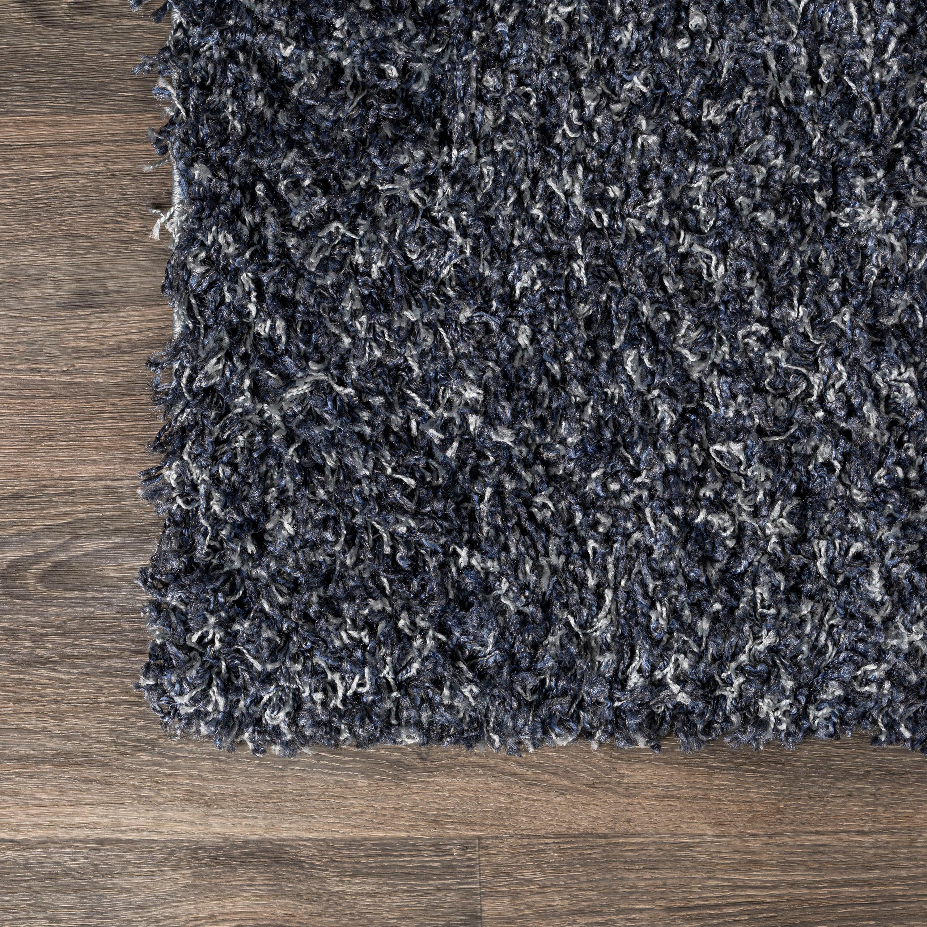4'x6' Mercer Shag Plush Area Rug, Denim - JONATHAN Y