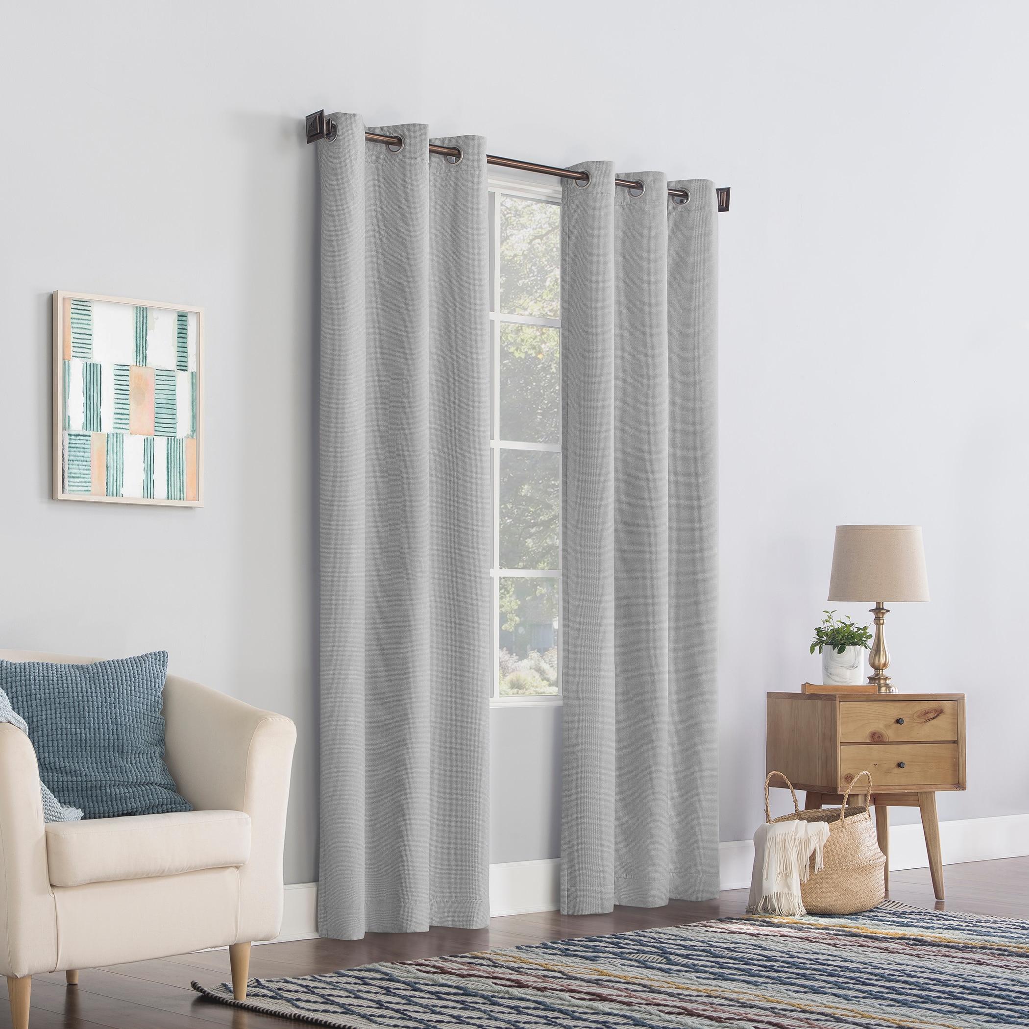 96"x40" Lindstrom Textured Draft Shield Fleece Insulated Energy Saving Grommet Top Room Darkening Curtain Panel Gray - No. 918