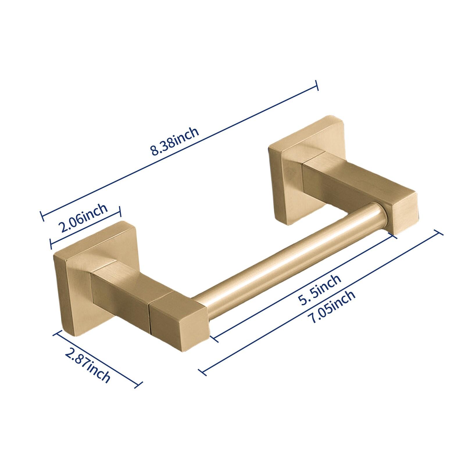 BWE Wall Mounted Toilet Paper Holder Double Post Pivoting Square Tissue Holders Roll Hangers Stand