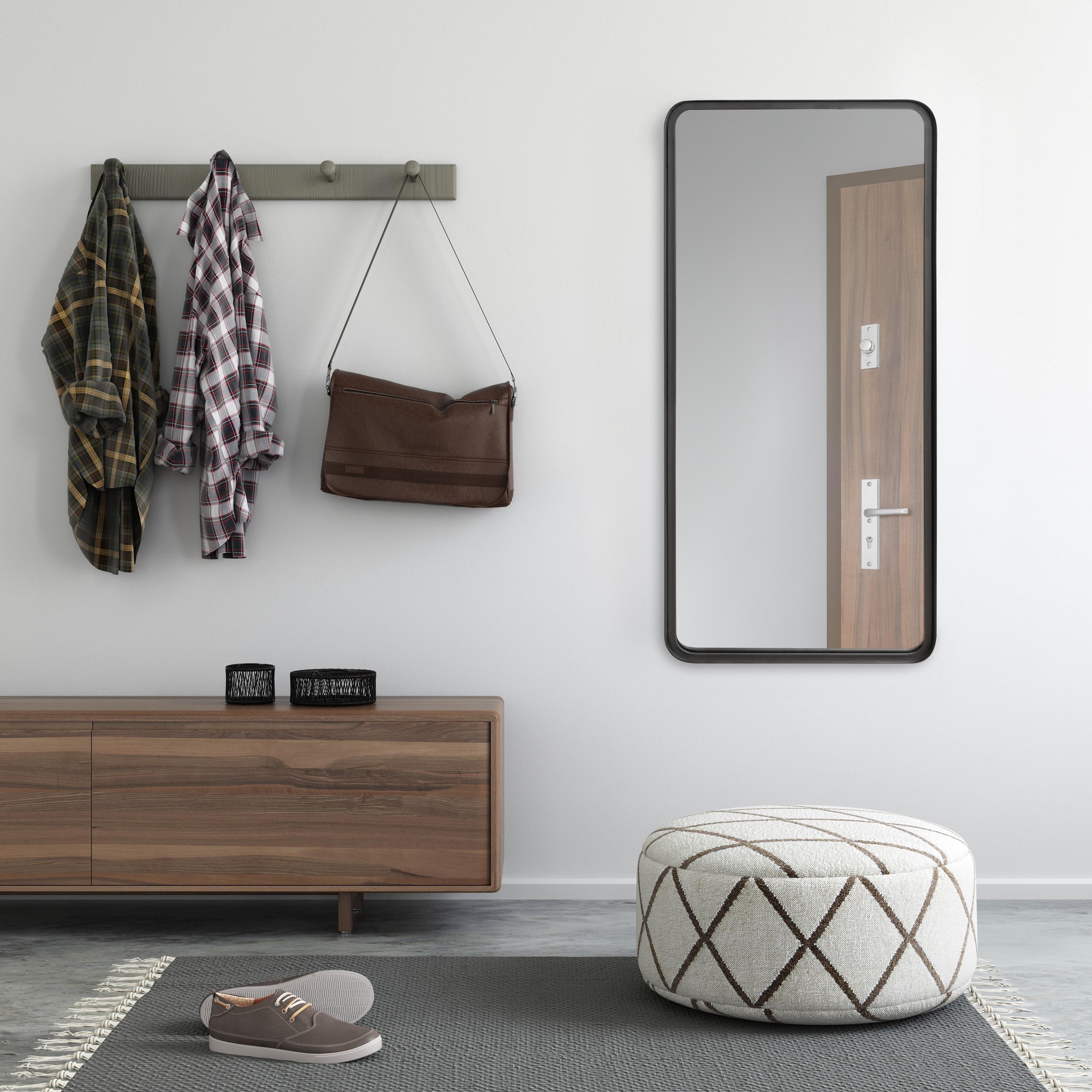 Kate and Laurel 20.08" x 41.93" Gray Industrial Wall Mirror