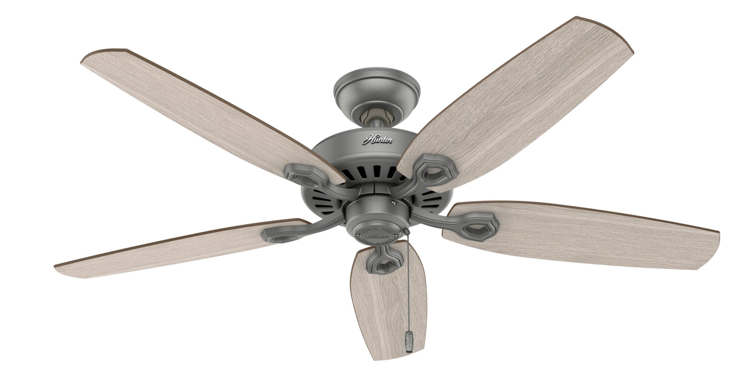 Builder Plus 52"5 - Blade Standard Ceiling Fan with Pull Chain and Light Kit Included
