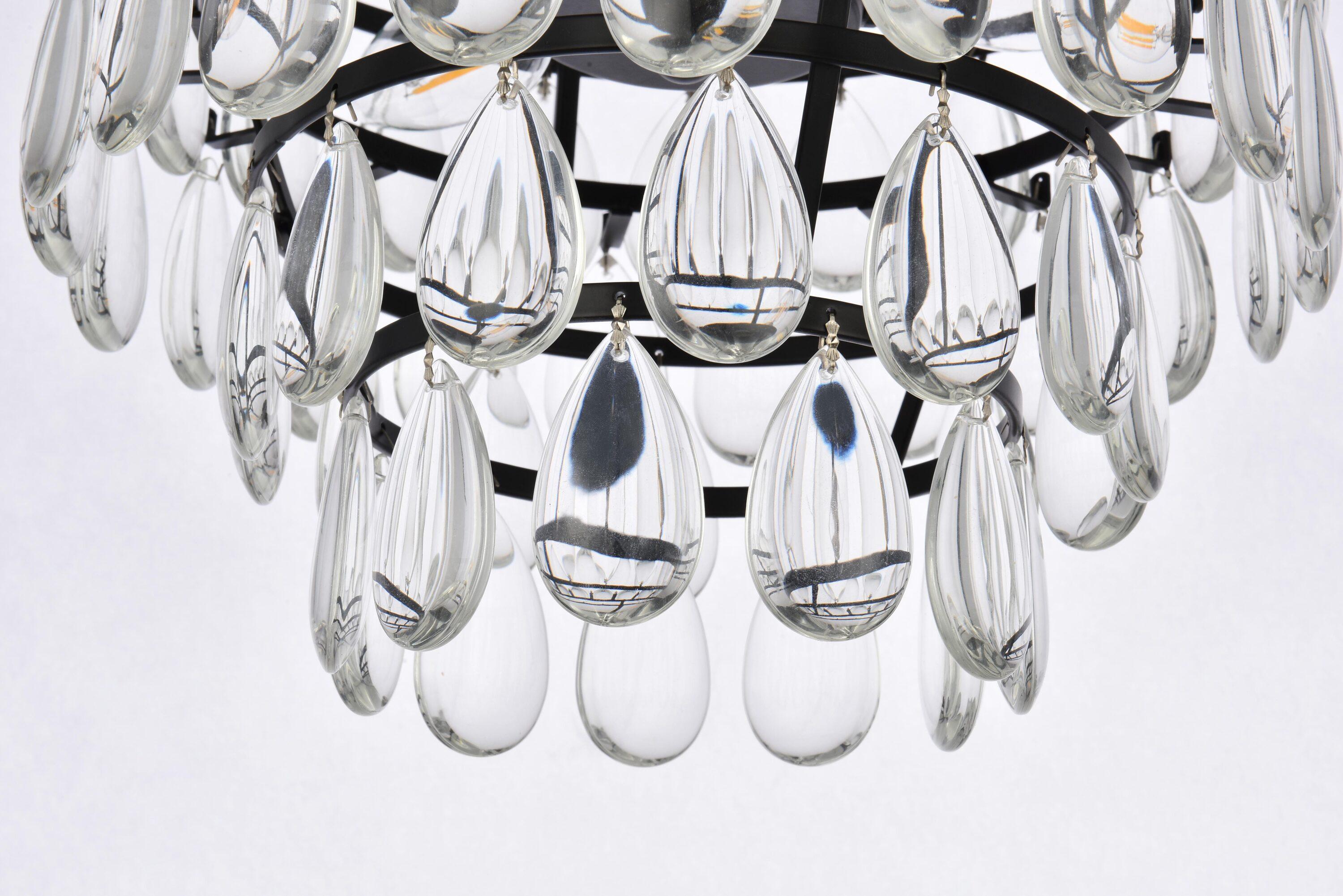 Elegant Lighting Mila 12 inch flush mount in black